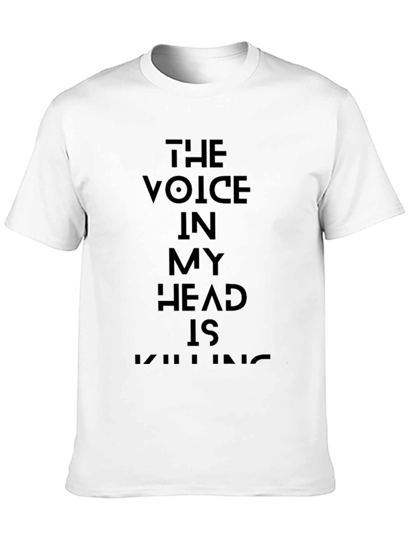 Black Voice in My Head Graphic Tee - Black Cotton T-Shirt view 10
