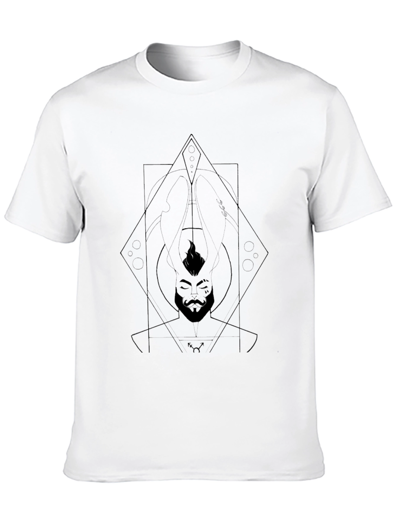 Black Geometric Graphic Print Black T-Shirt view 10