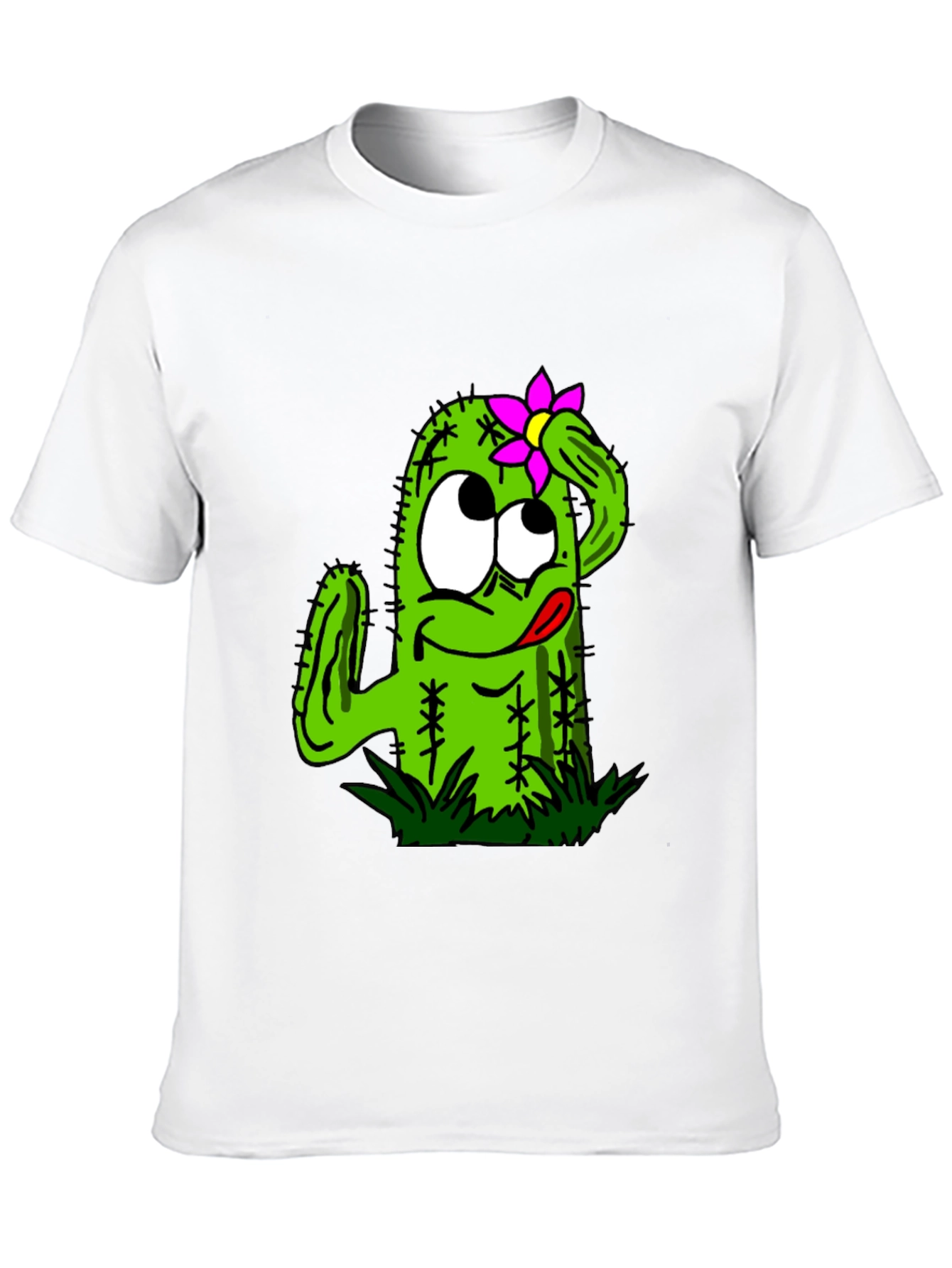 Black Funny Cactus Graphic Tee - Black Unisex T-Shirt view 10