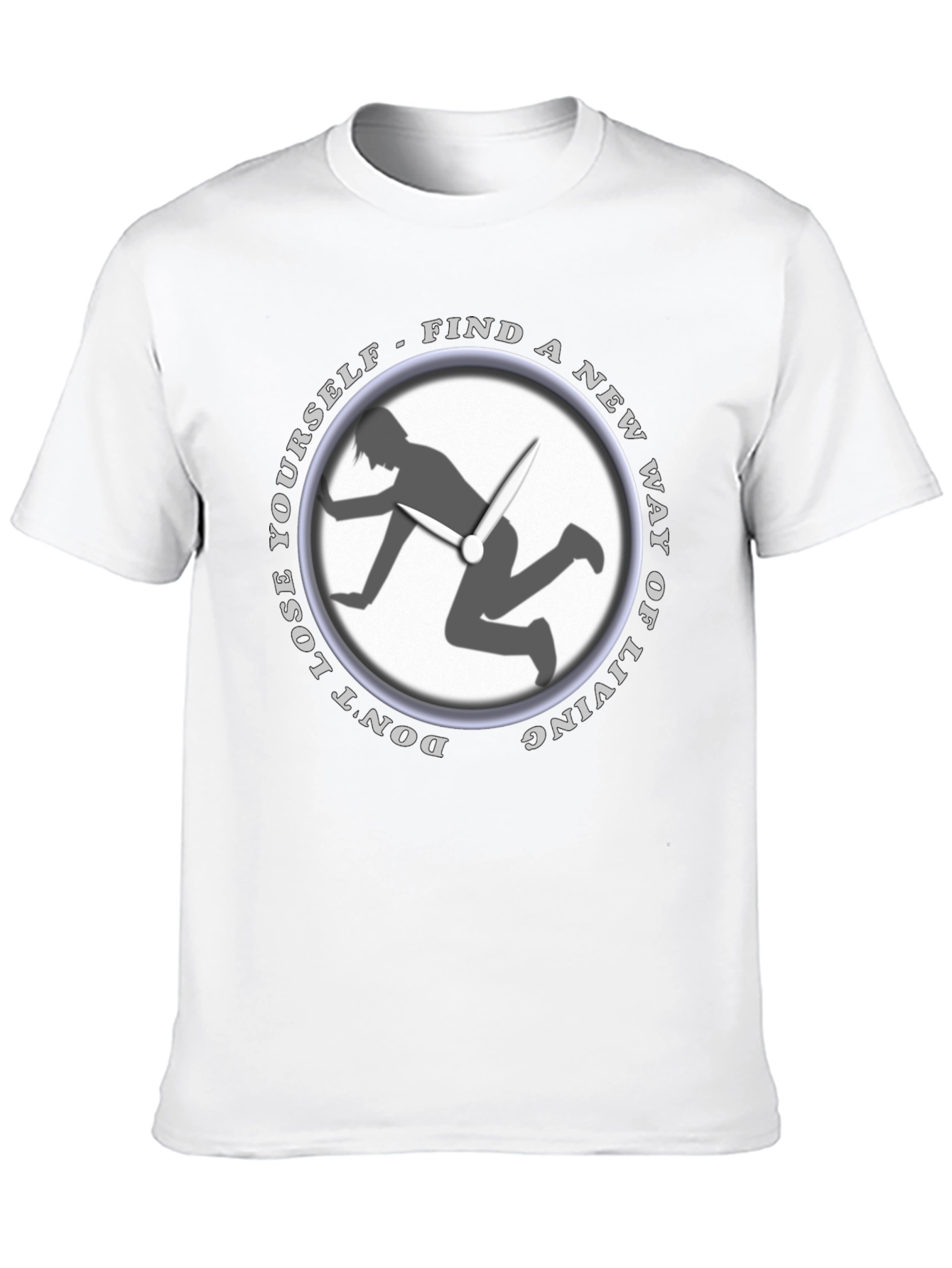 Black Men's Black Graphic Tee - Find a New Way of Living view 10