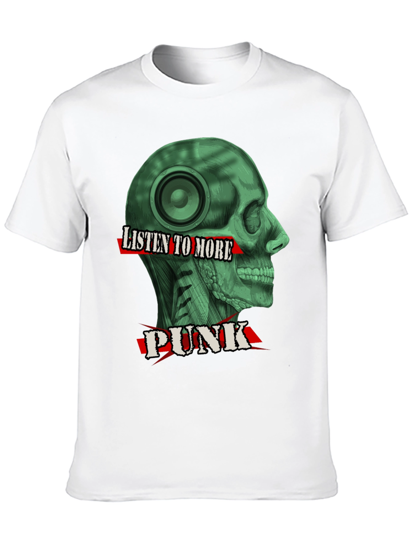 Black Listen to More Punk T-Shirt - Graphic Tee view 10