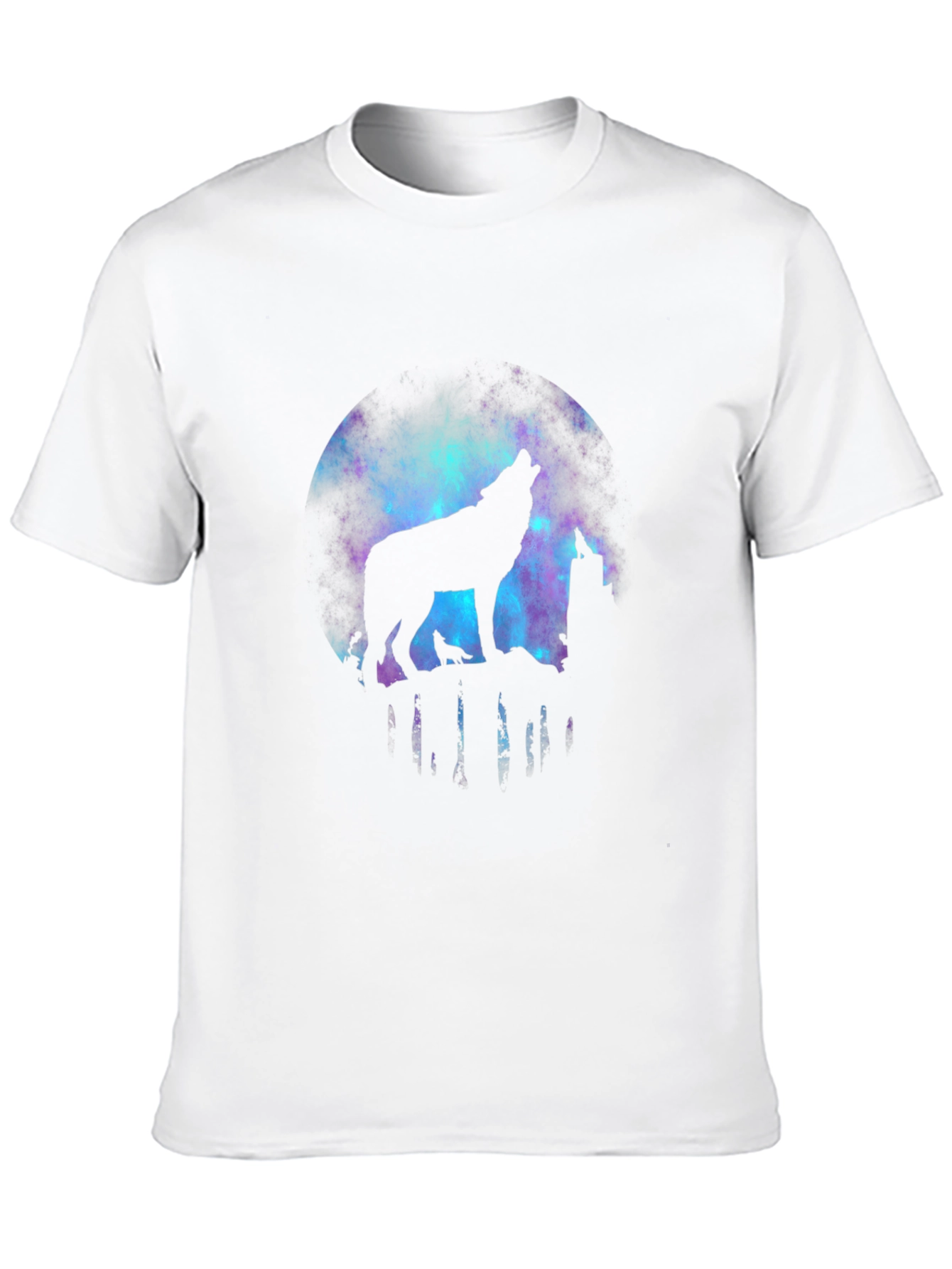 Black Wolf Galaxy T-Shirt - Men's Black Tee view 10