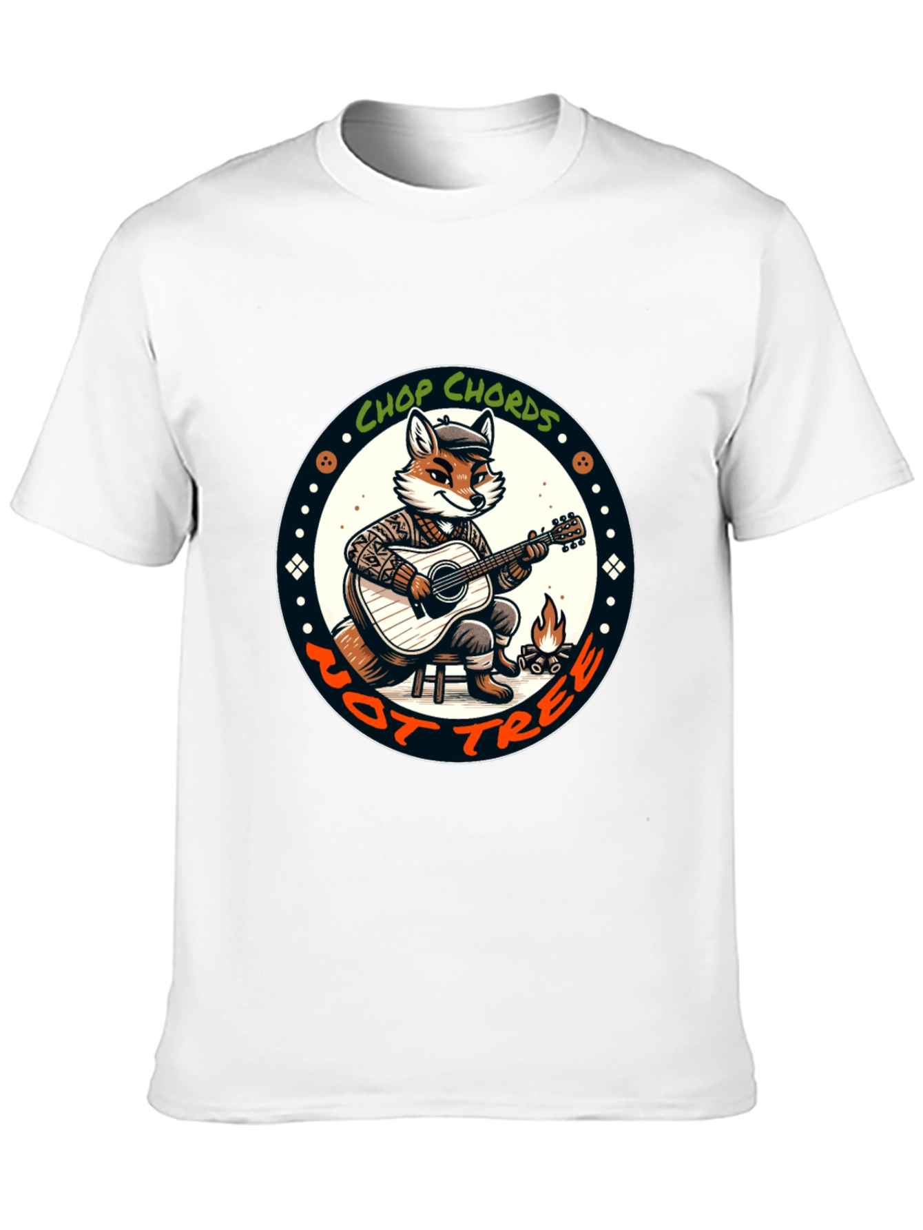 Black Fox Guitarist Graphic Tee - Chop Chords, Not Trees! view 10