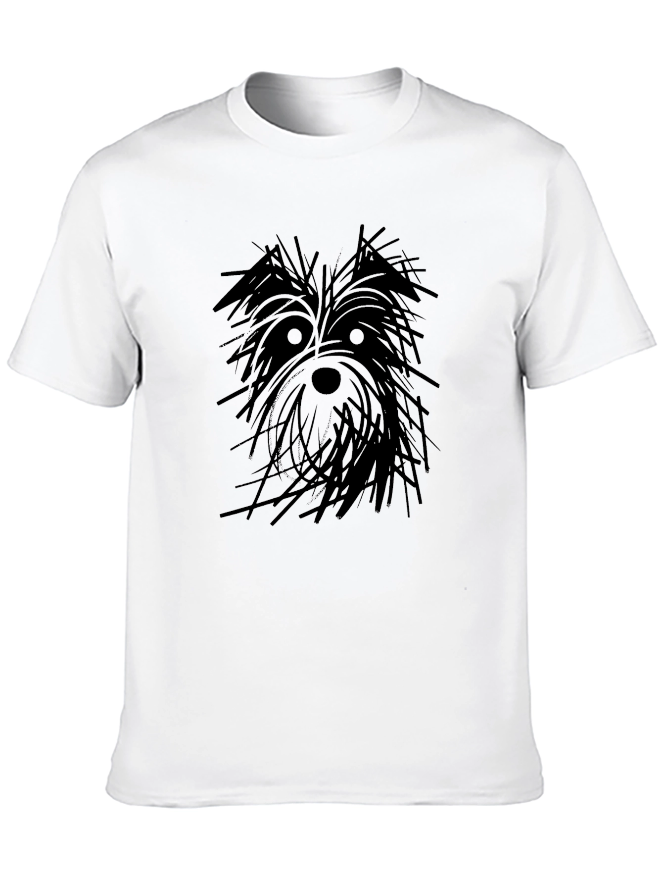 Black Dog Sketch Graphic Black T-Shirt view 10
