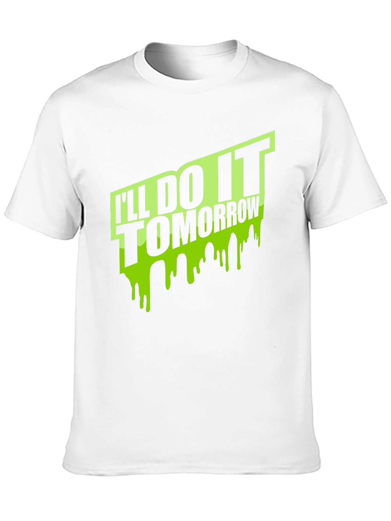 Black I'll Do It Tomorrow Men's Black T-Shirt view 10