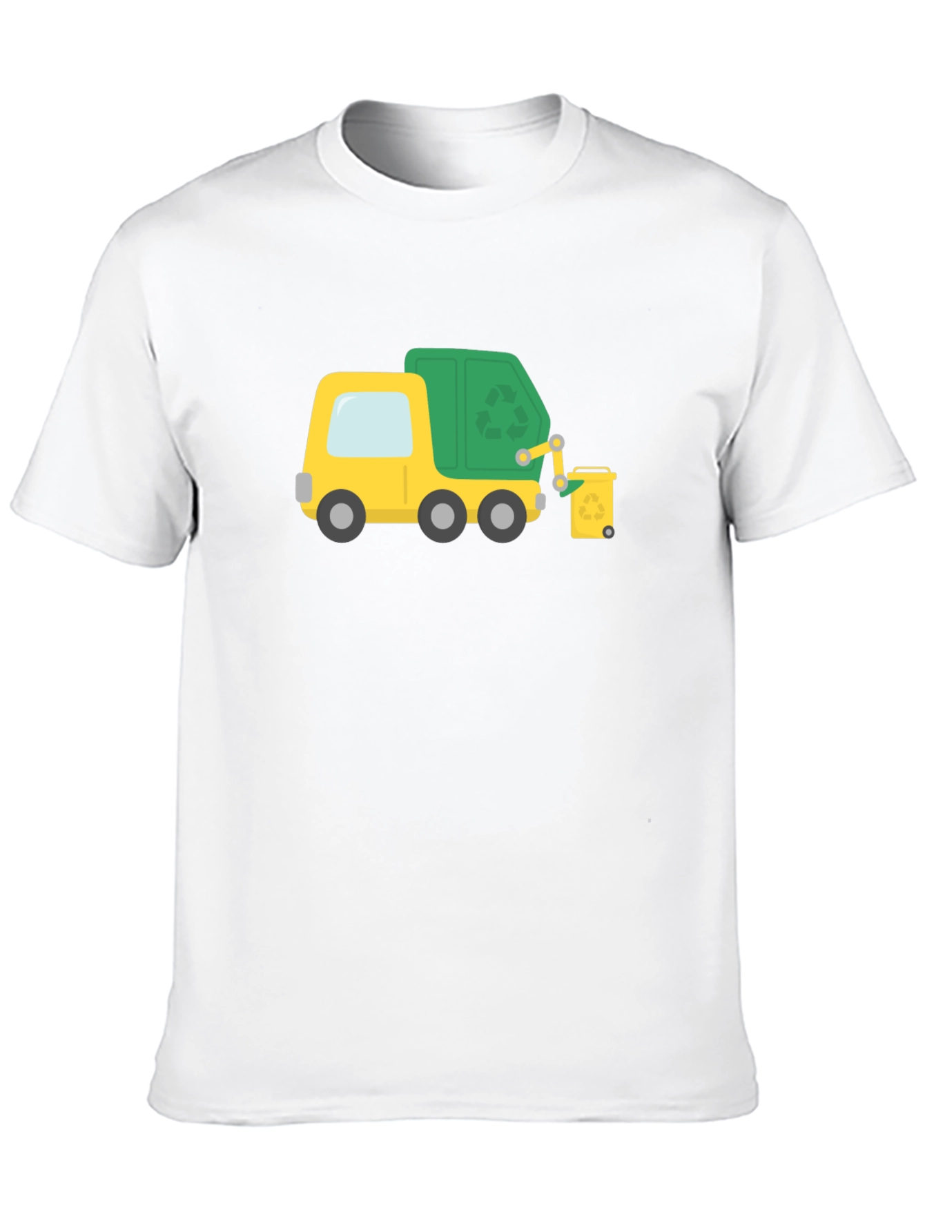 Black Garbage Truck Cartoon Black T-Shirt view 10