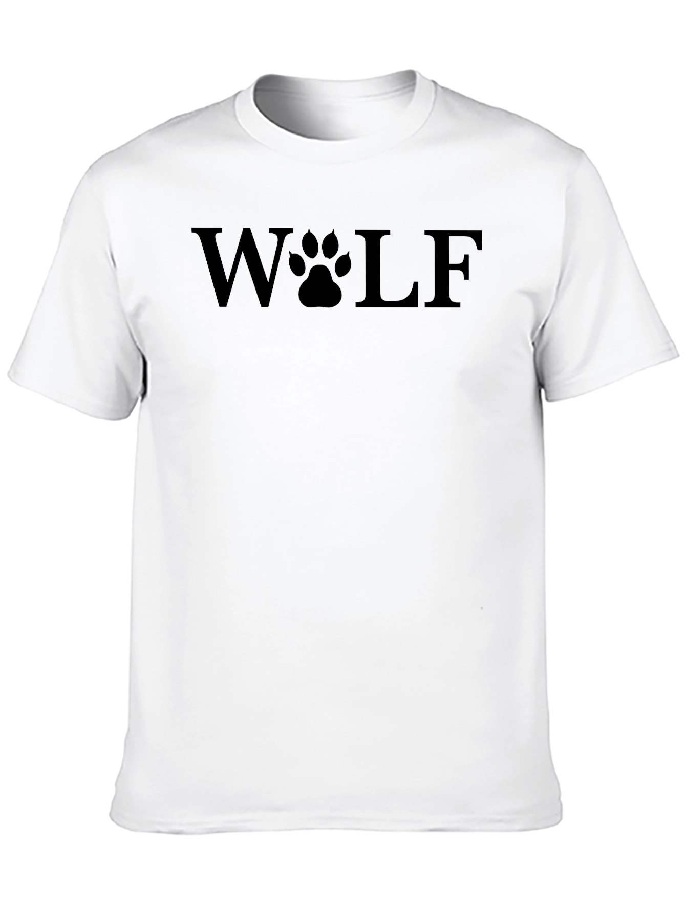Black Wolf Paw Print Graphic Black T-Shirt view 10