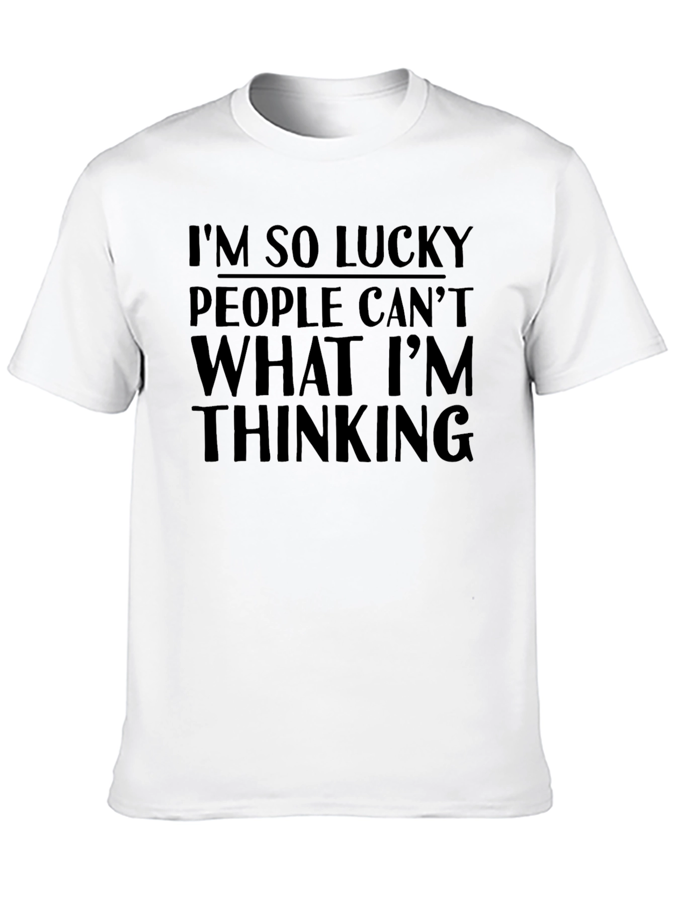 Black Funny "I'm So Lucky" Black T-Shirt view 10