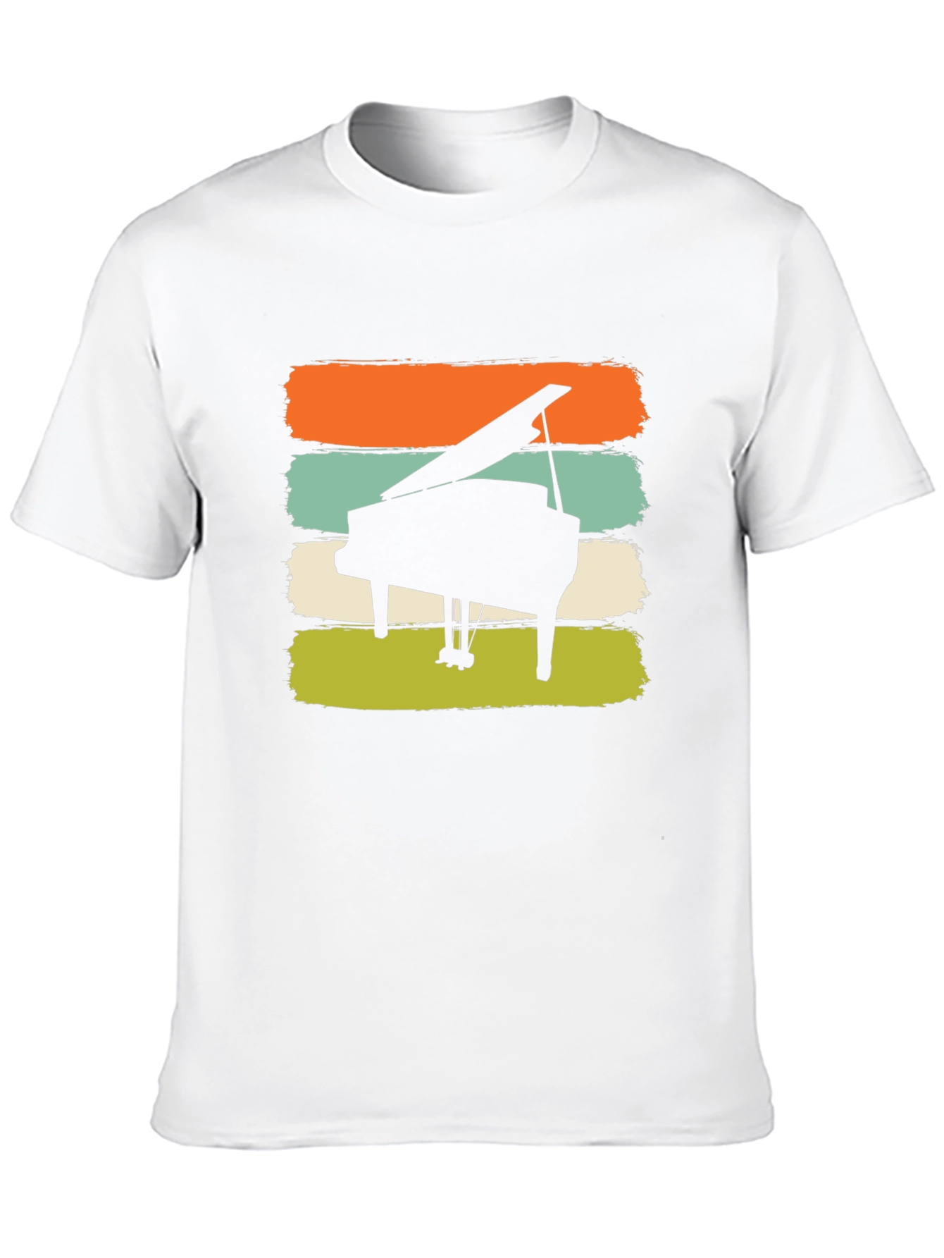 Black Retro Piano Graphic Tee - Music Lover's Shirt view 10