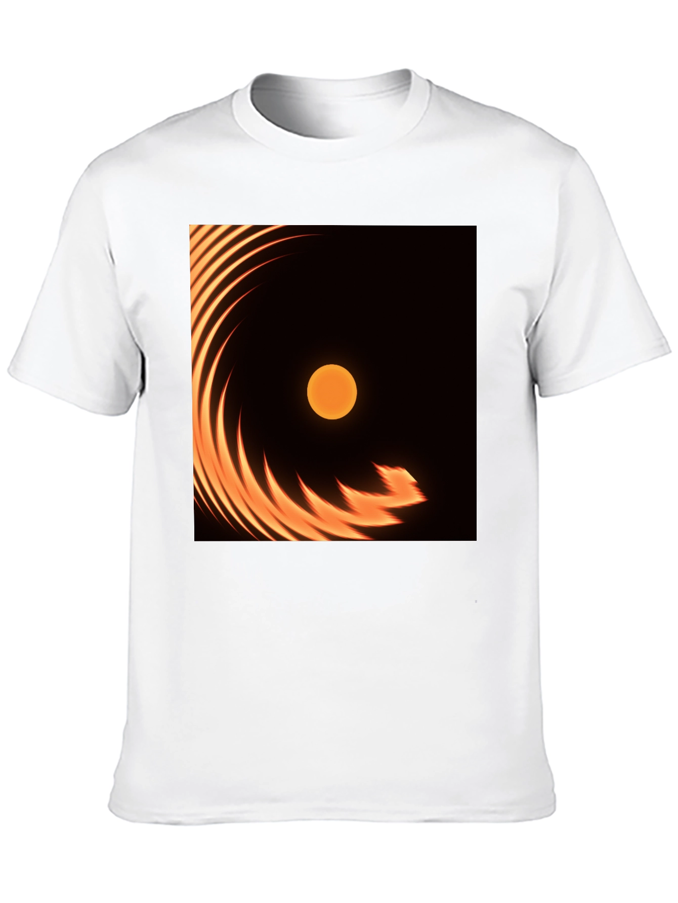 Black Fiery Sun Graphic Tee - Black Cotton Blend view 10