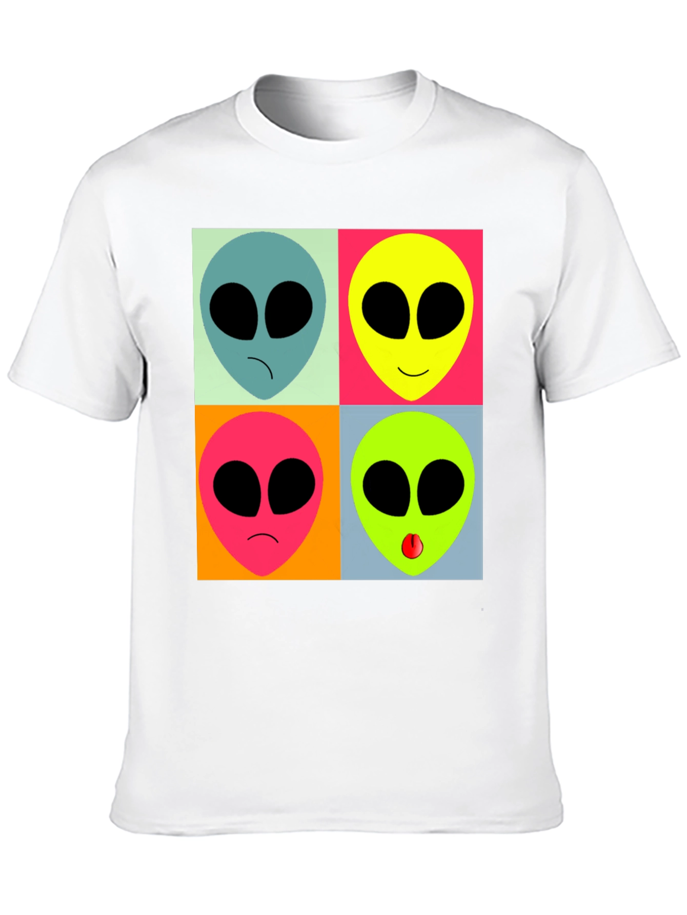 Black Retro Alien Pop Art T-Shirt - Black Graphic Tee view 10