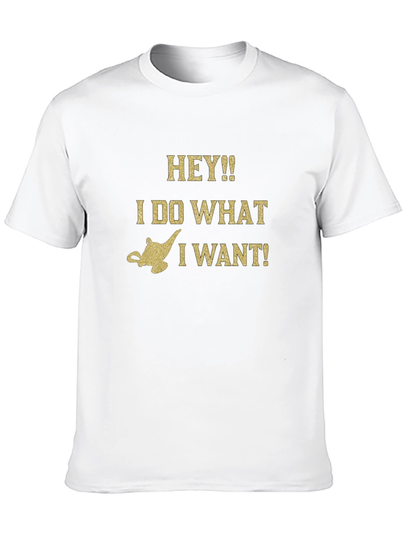 Black Hey!! I Do What I Want! Genie Lamp Graphic T-Shirt view 10