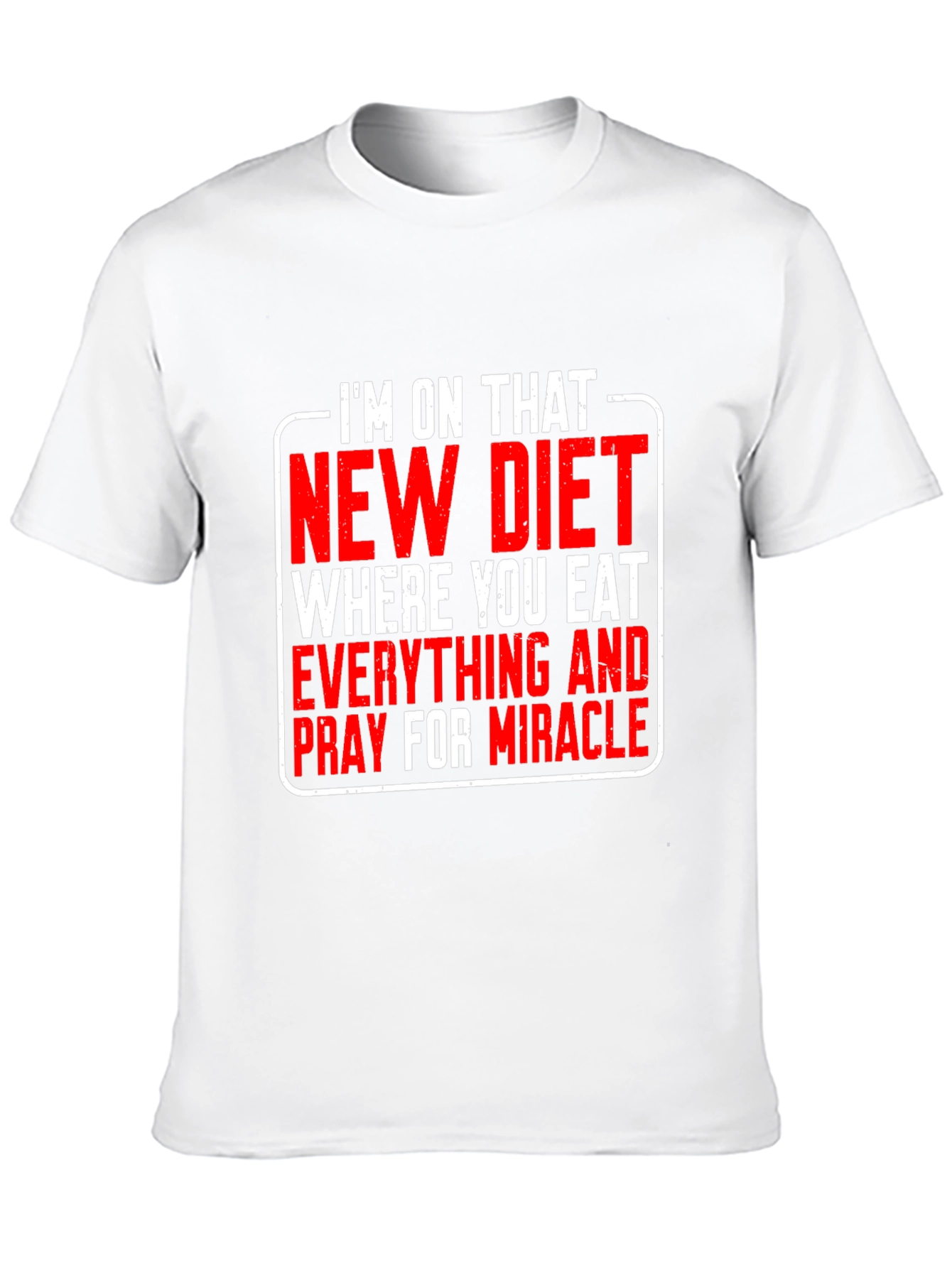 Black Funny Diet T-Shirt: Eat Everything & Pray view 10