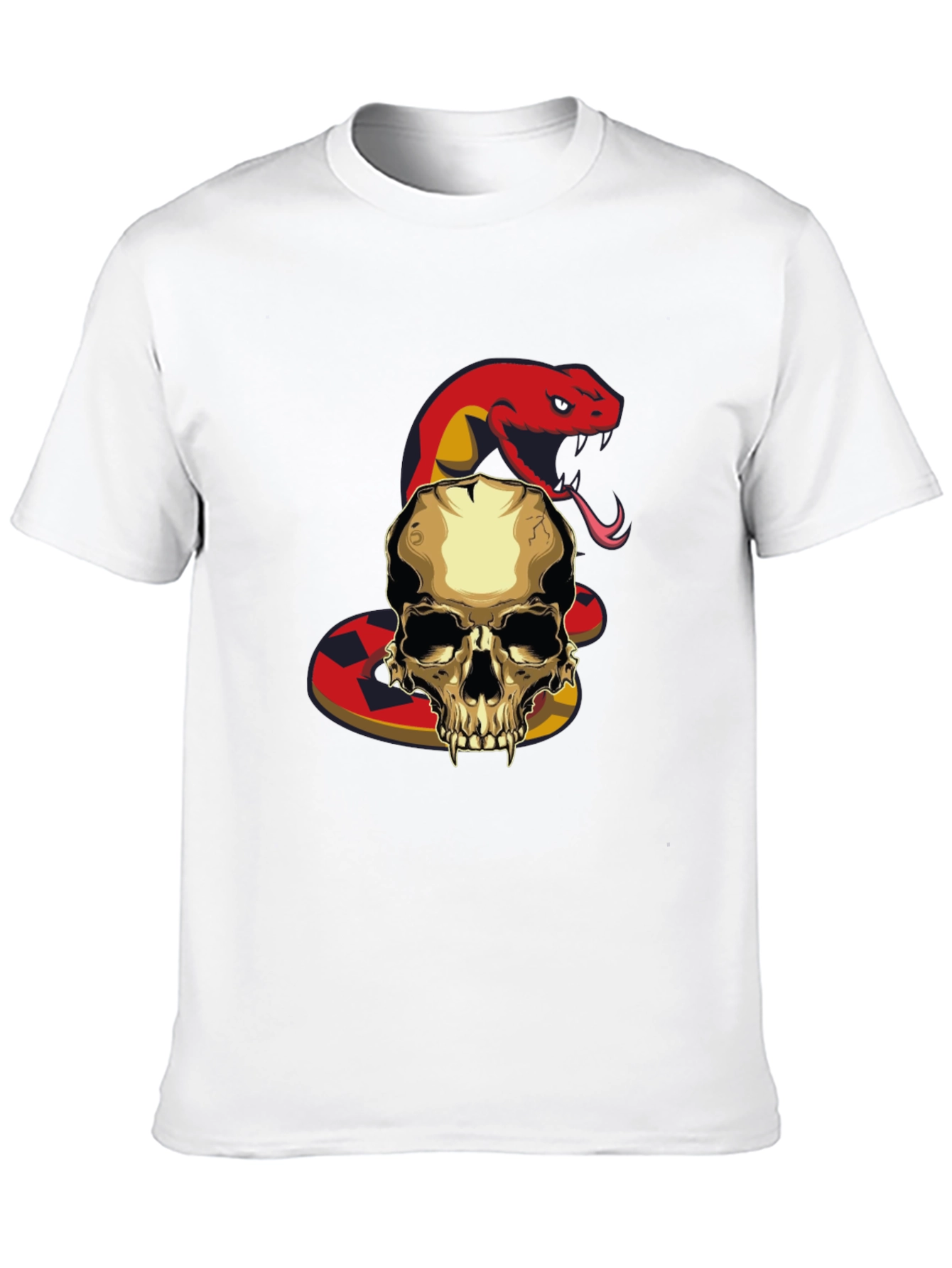 Black Skull and Snake Graphic T-Shirt view 10