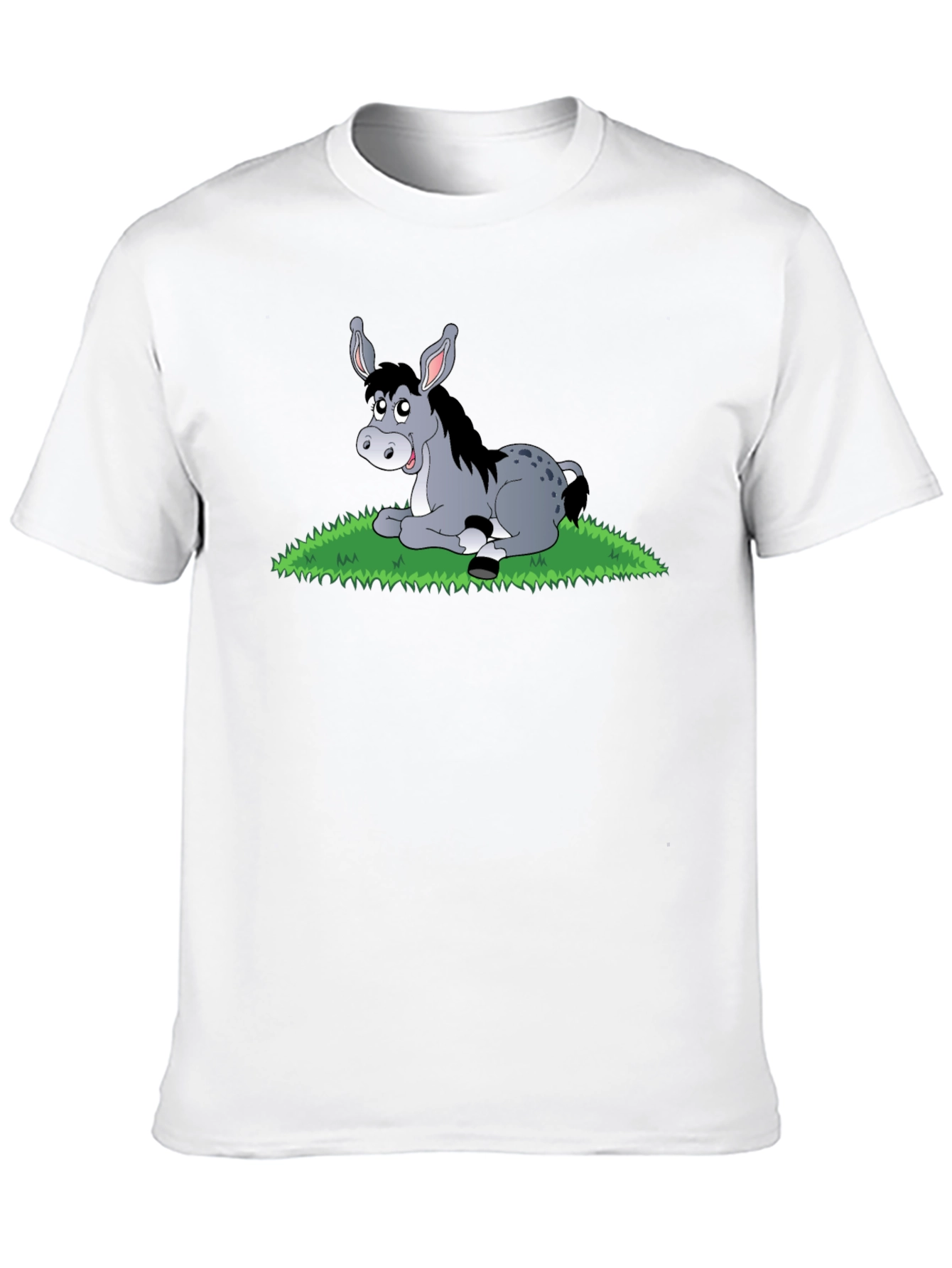 Black Cute Donkey Cartoon Black T-Shirt view 10