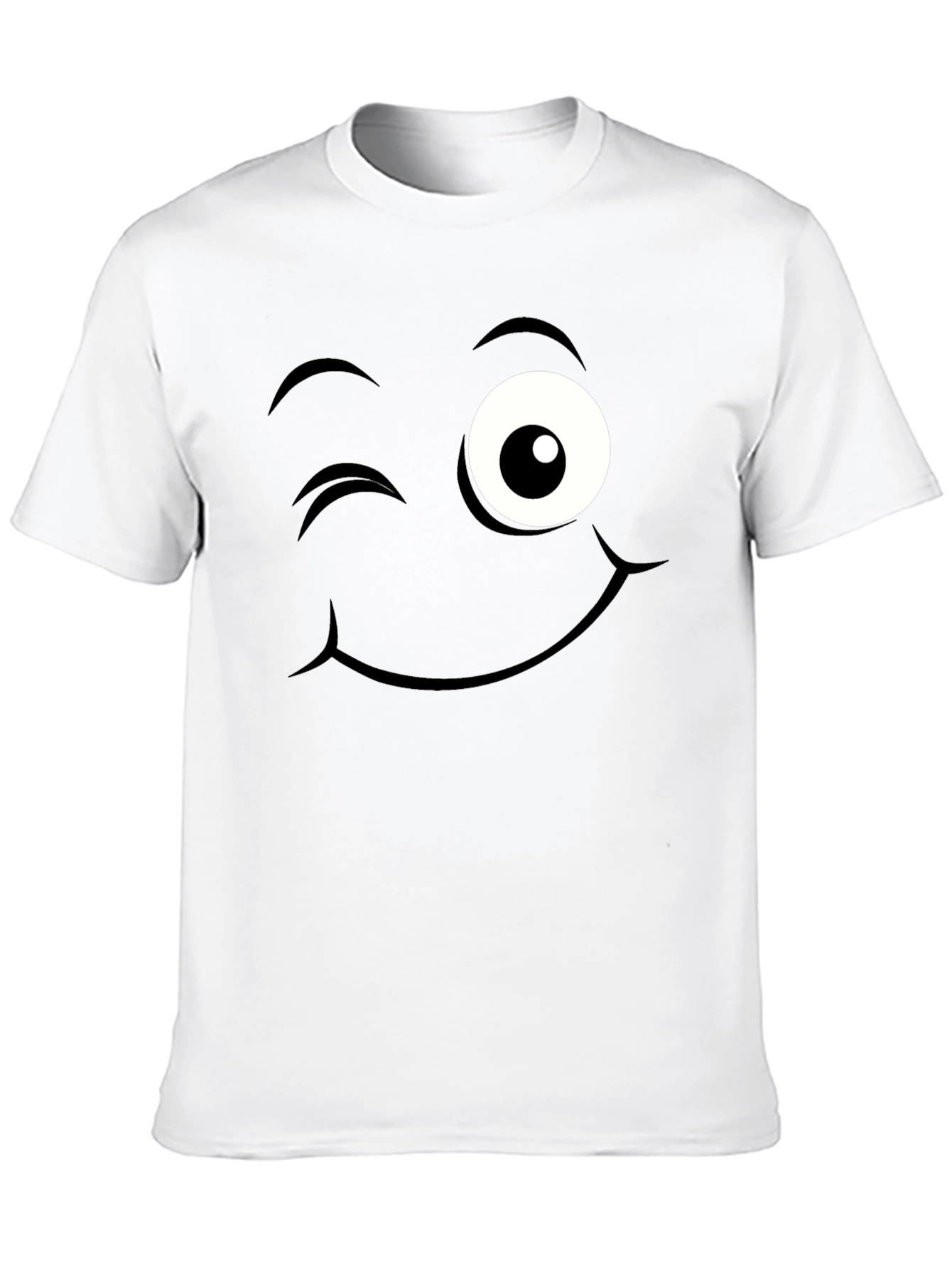 Black Winking Face Graphic Tee - Black view 10