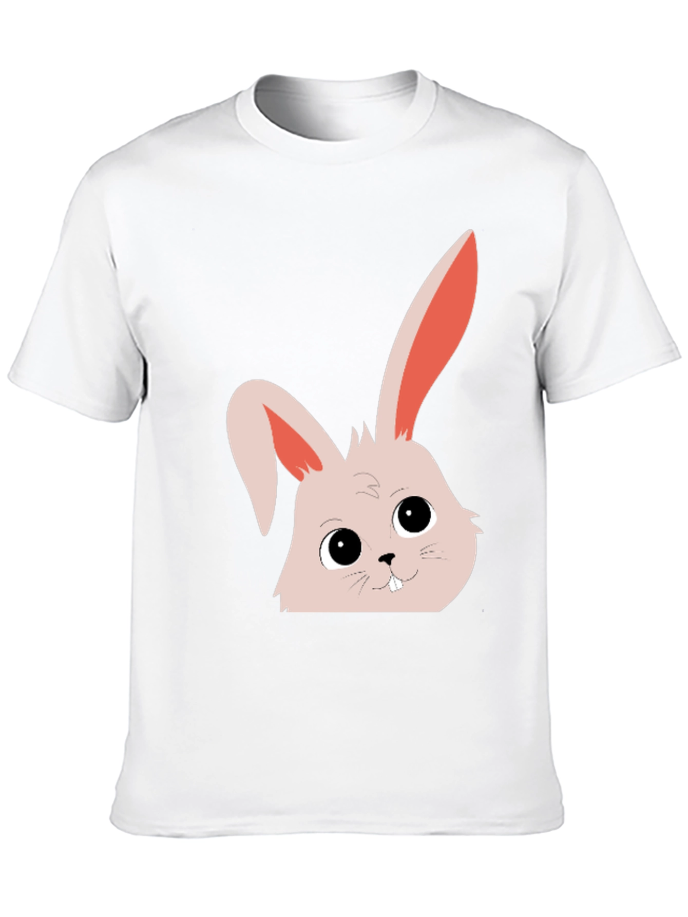Black Cute Bunny Graphic Tee - Black Cotton Blend view 10