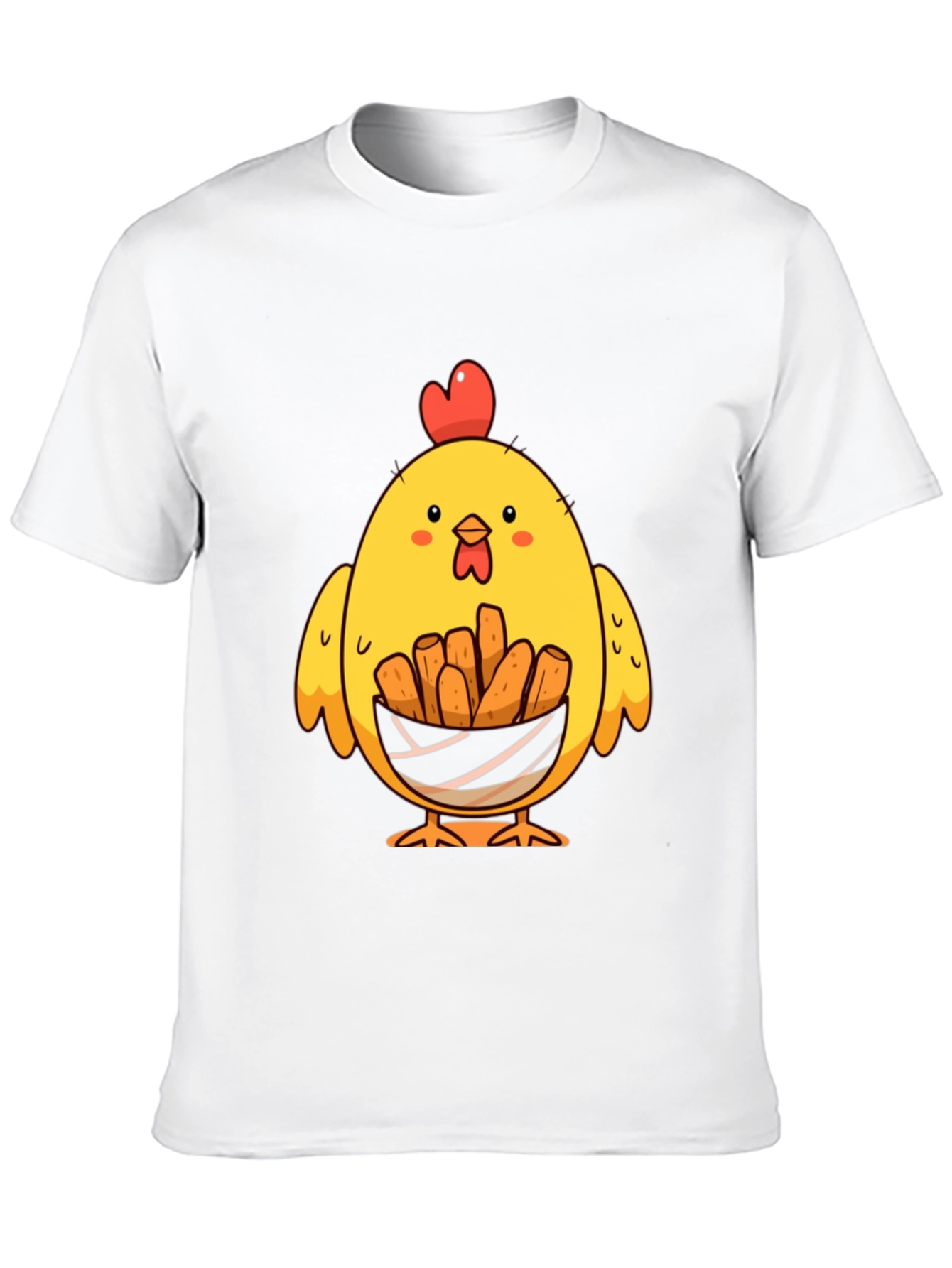 Black Chicken Nugget Lover T-Shirt - Cute Cartoon Chick view 10