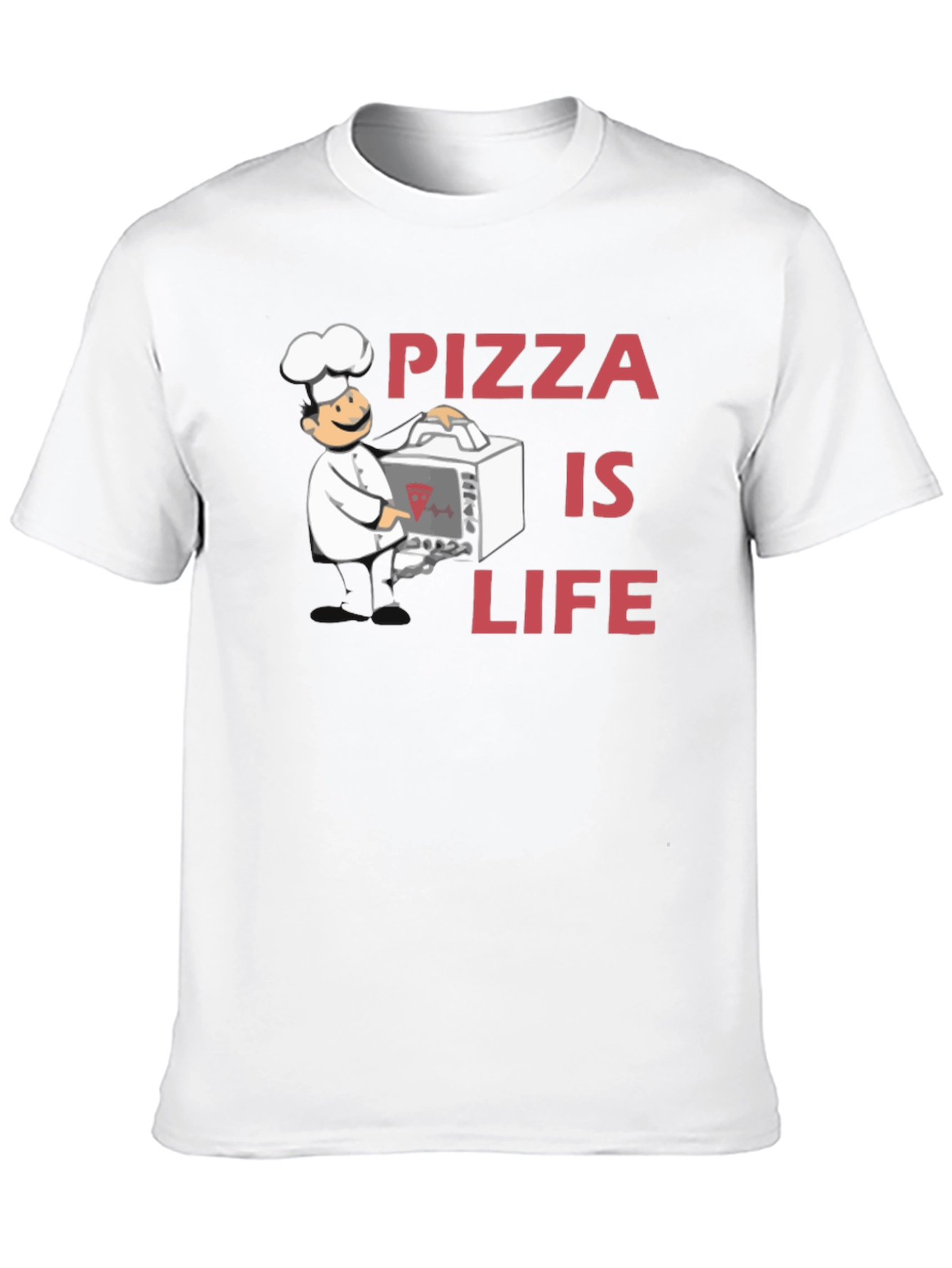 Pizza is Life Graphic Tee - Chef Design Black T-Shirt - 10