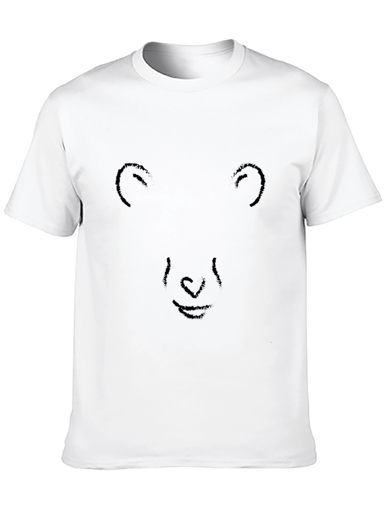 Black Minimalist Bear Face Graphic Tee - Black view 10