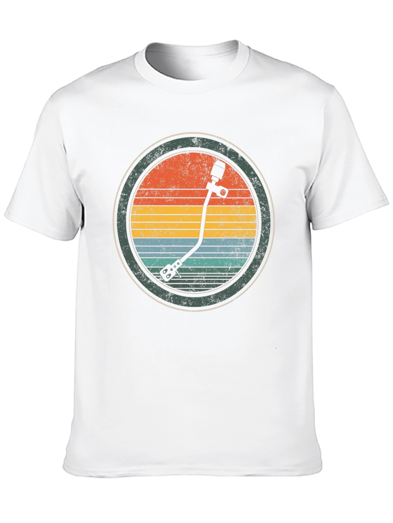 Black Retro Turntable T-Shirt - Vintage Style DJ Tee view 10