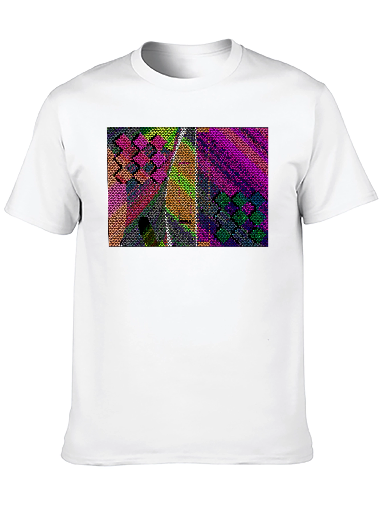 Black Abstract Mosaic T-Shirt view 10