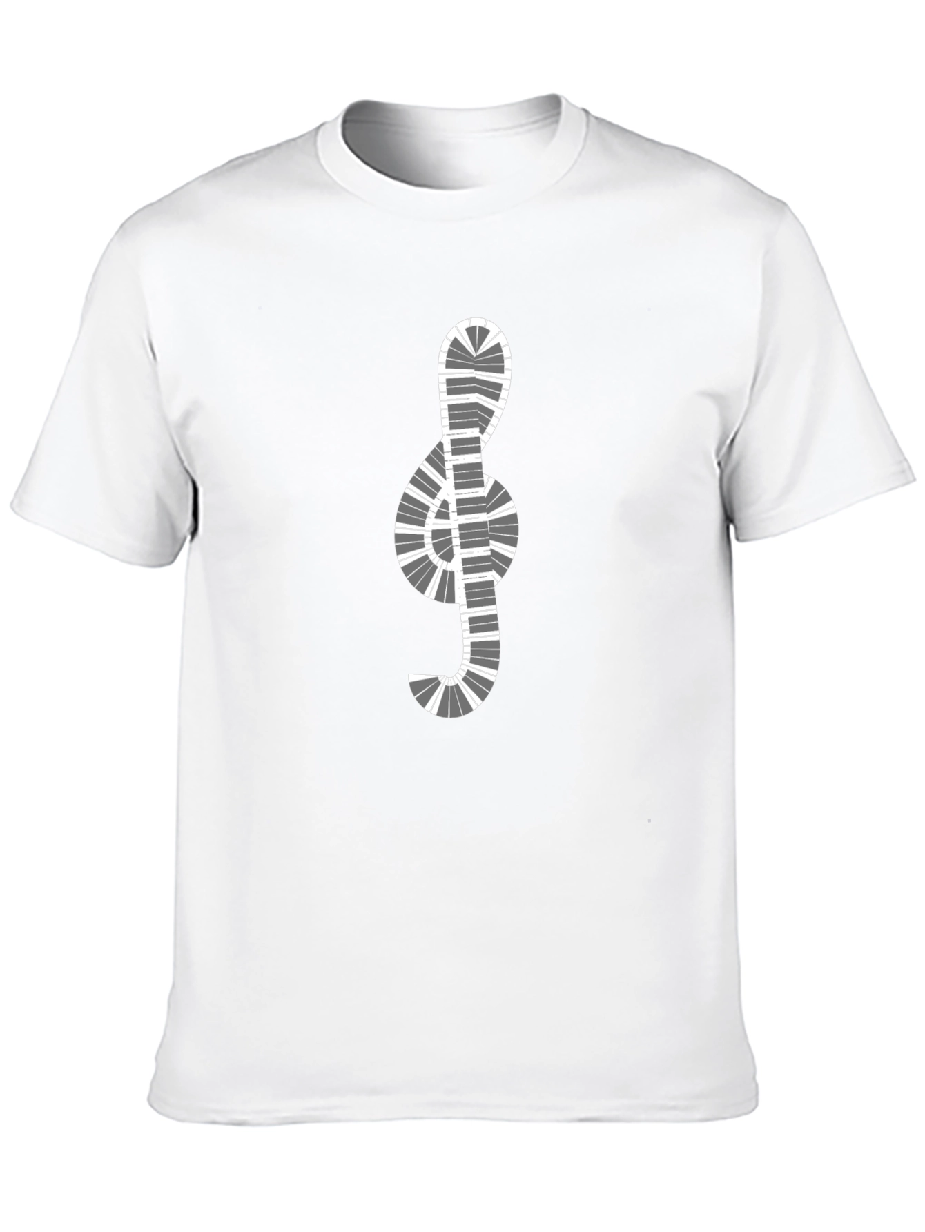 Black Musical Clef Piano Keys Graphic T-Shirt view 10