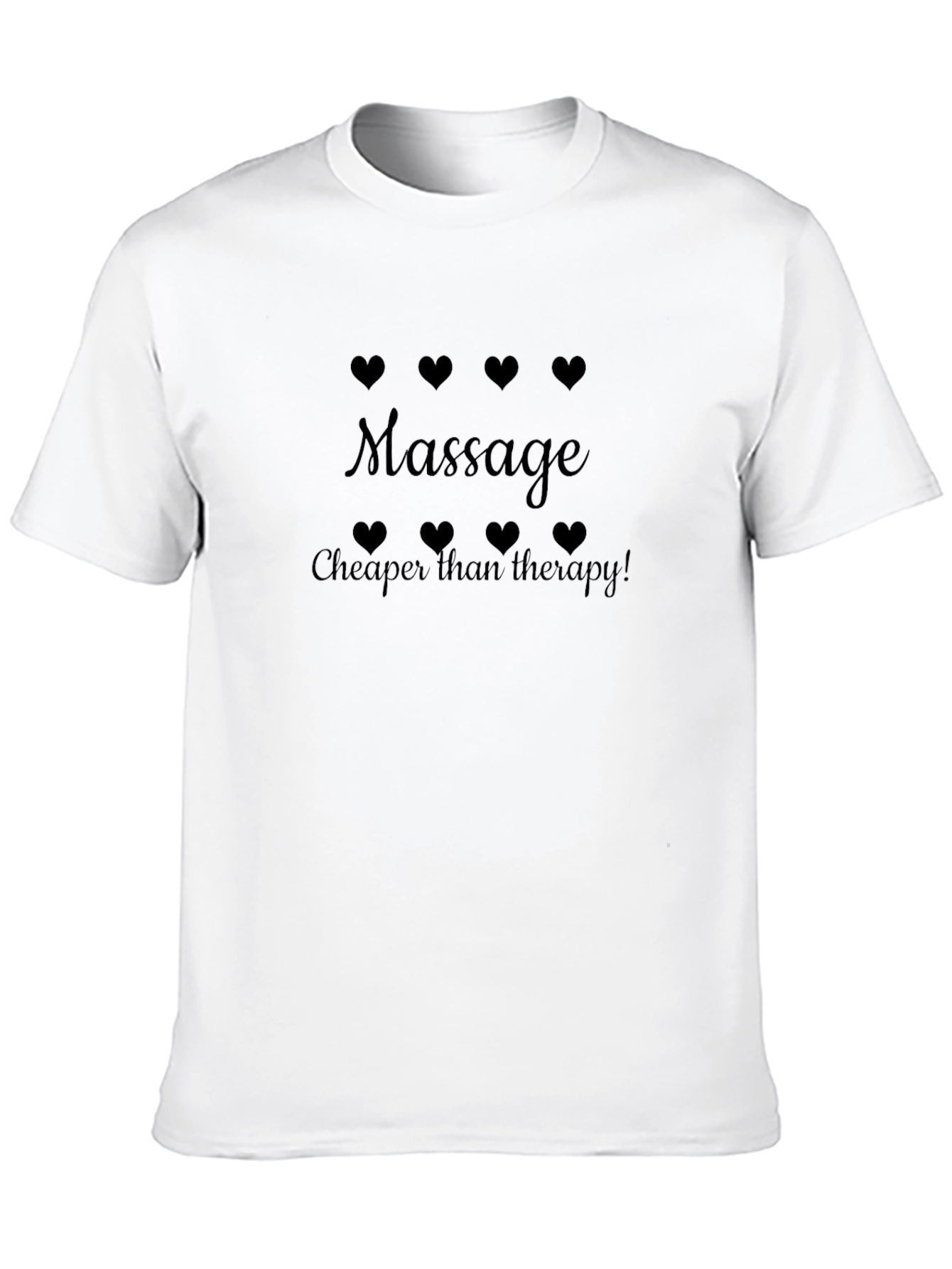 Black Massage Cheaper Than Therapy Black T-Shirt view 10