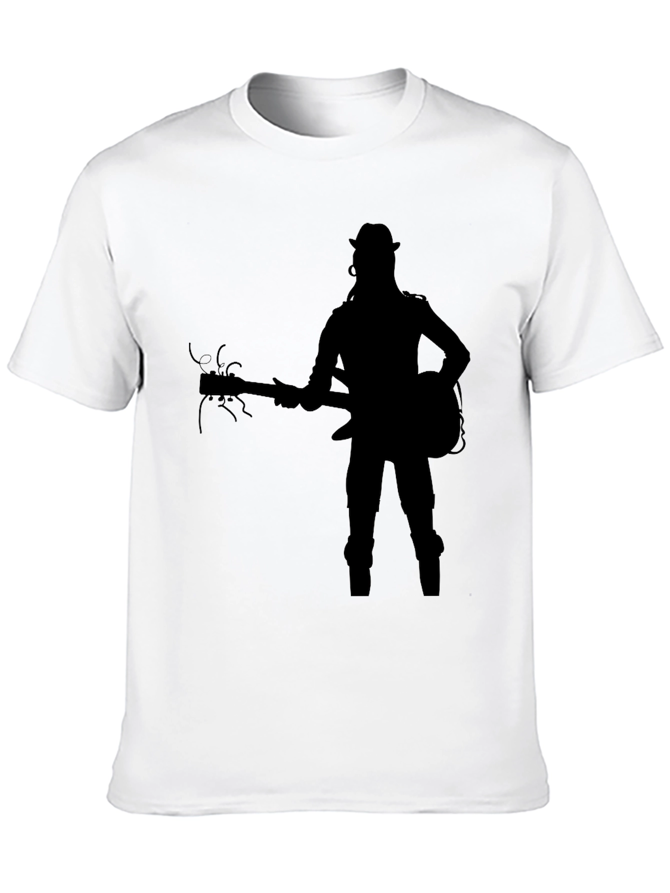 Black Silhouette Guitarist Graphic Tee - Black view 10