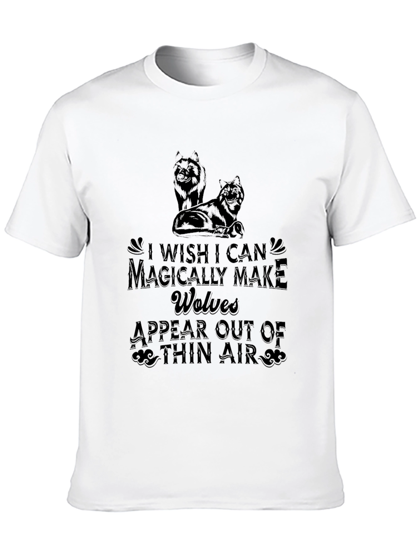 Black Magical Wolves Graphic Tee - Unisex Black T-Shirt view 10