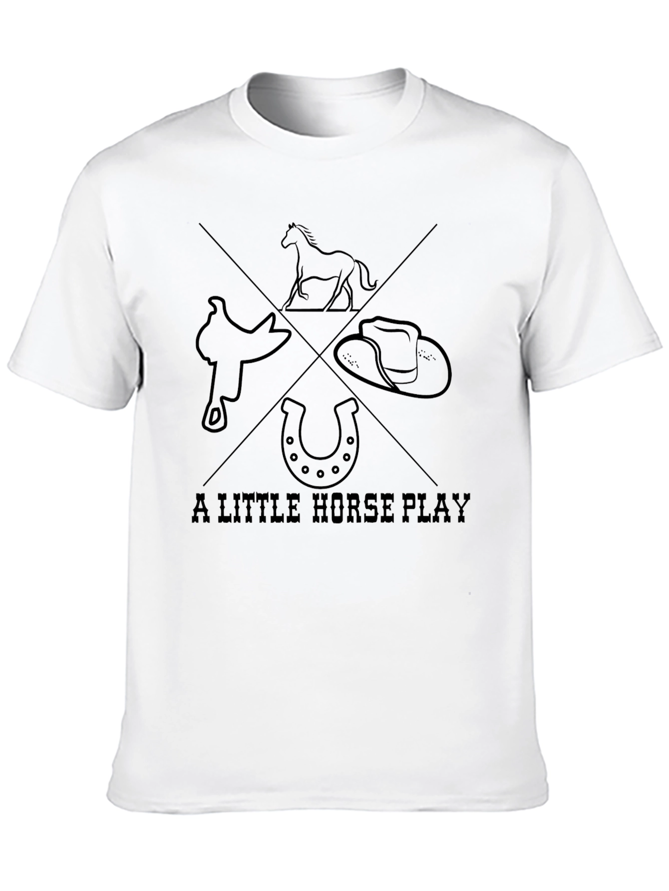 Black A Little Horse Play Graphic Tee view 10