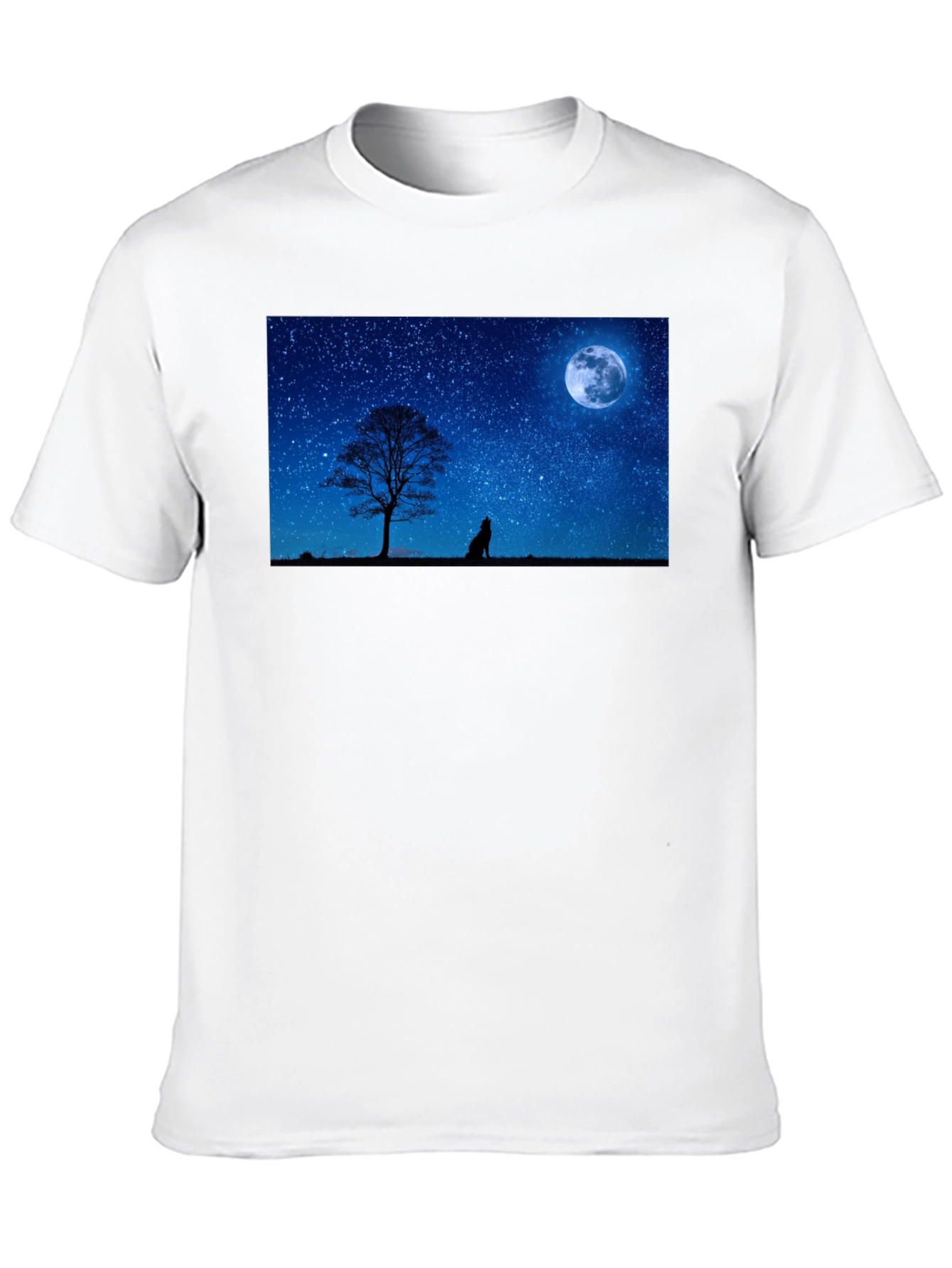 Black Wolf Howling at Moon T-Shirt - Night Sky Tee view 10