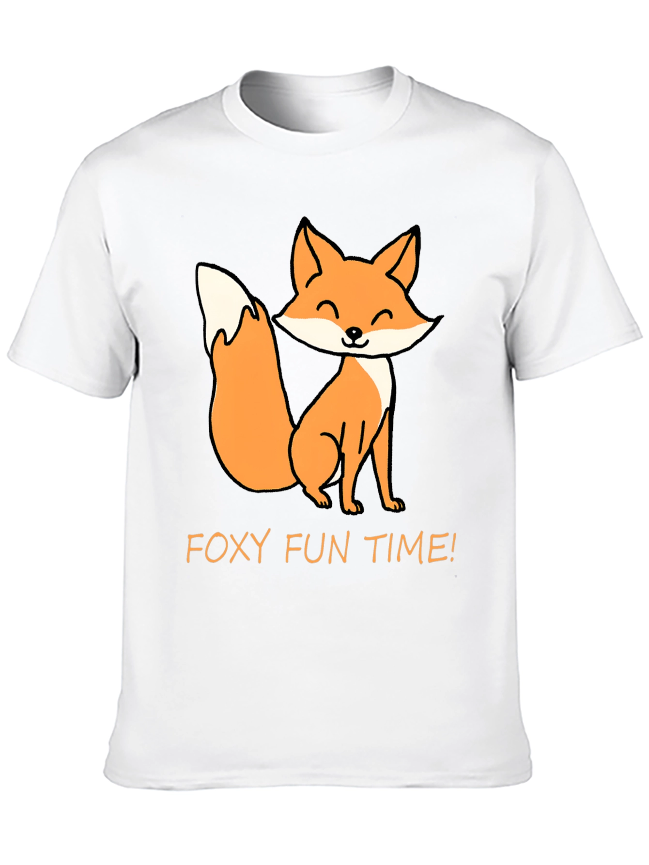Black Foxy Fun Time T-Shirt - Cute Cartoon Fox Tee view 10