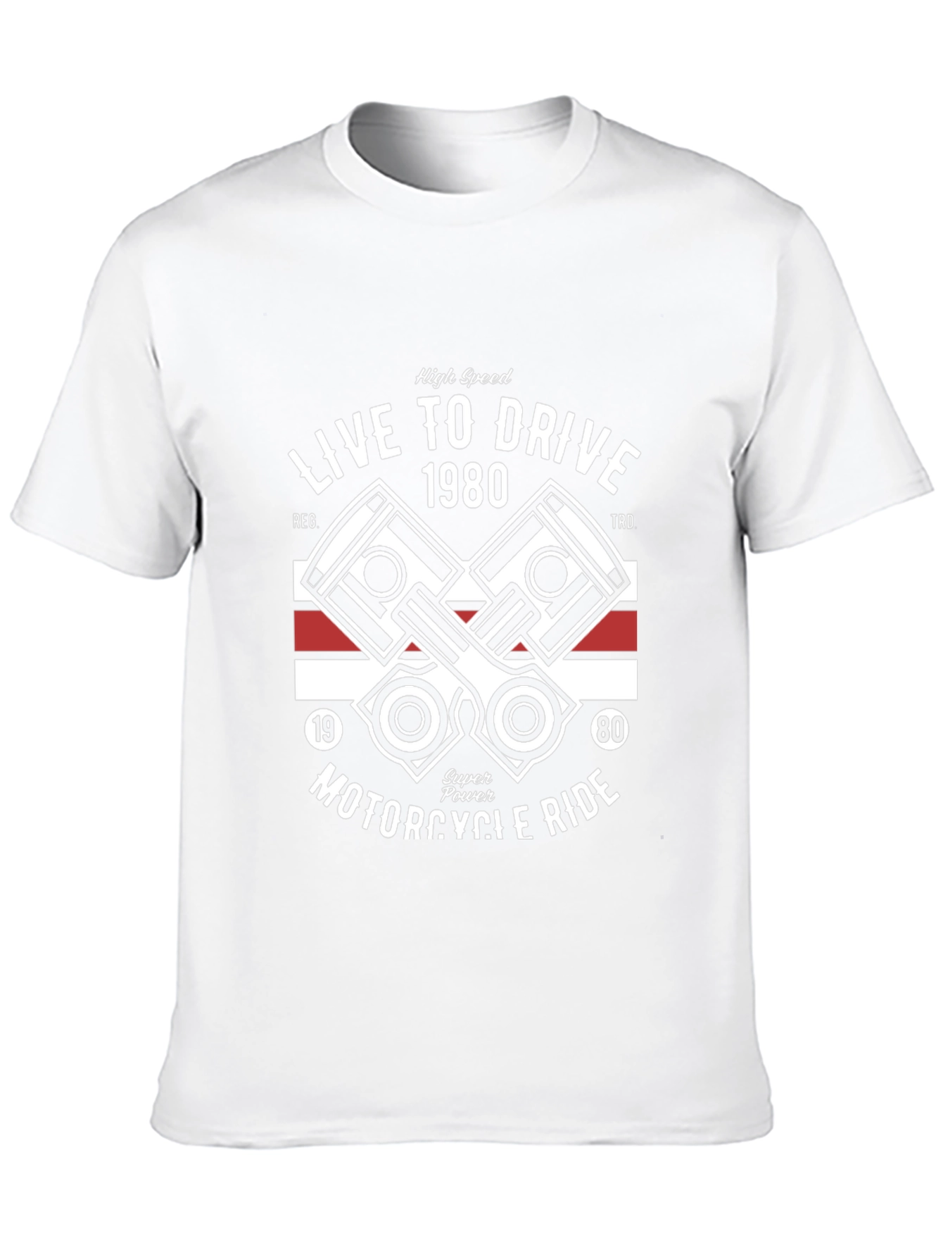 Black Live to Drive 1980 Motorcycle T-Shirt view 10