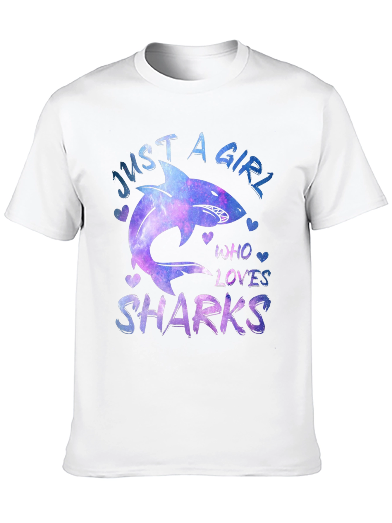 Black Just A Girl Who Loves Sharks Graphic Tee view 10
