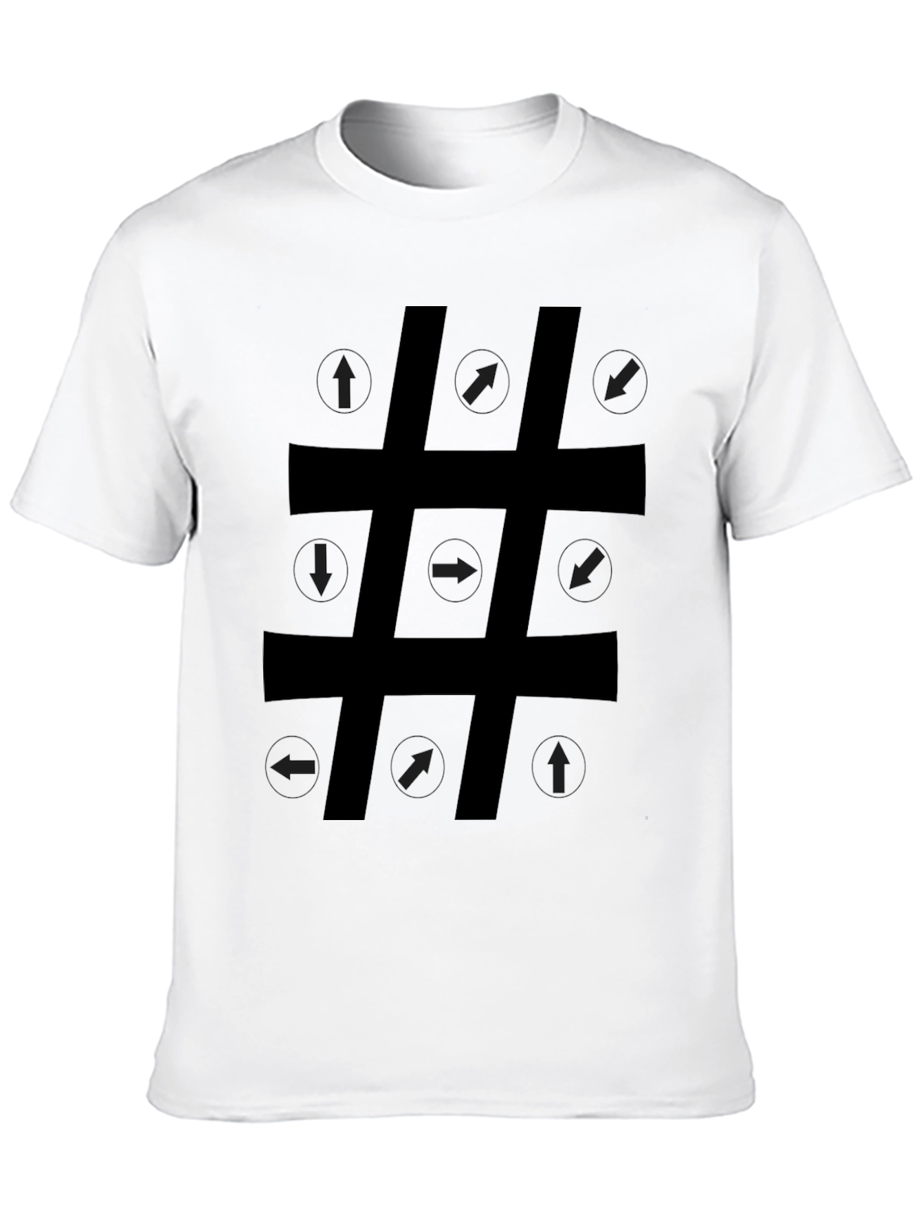 Black Arrow Direction Hashtag Graphic T-Shirt view 10
