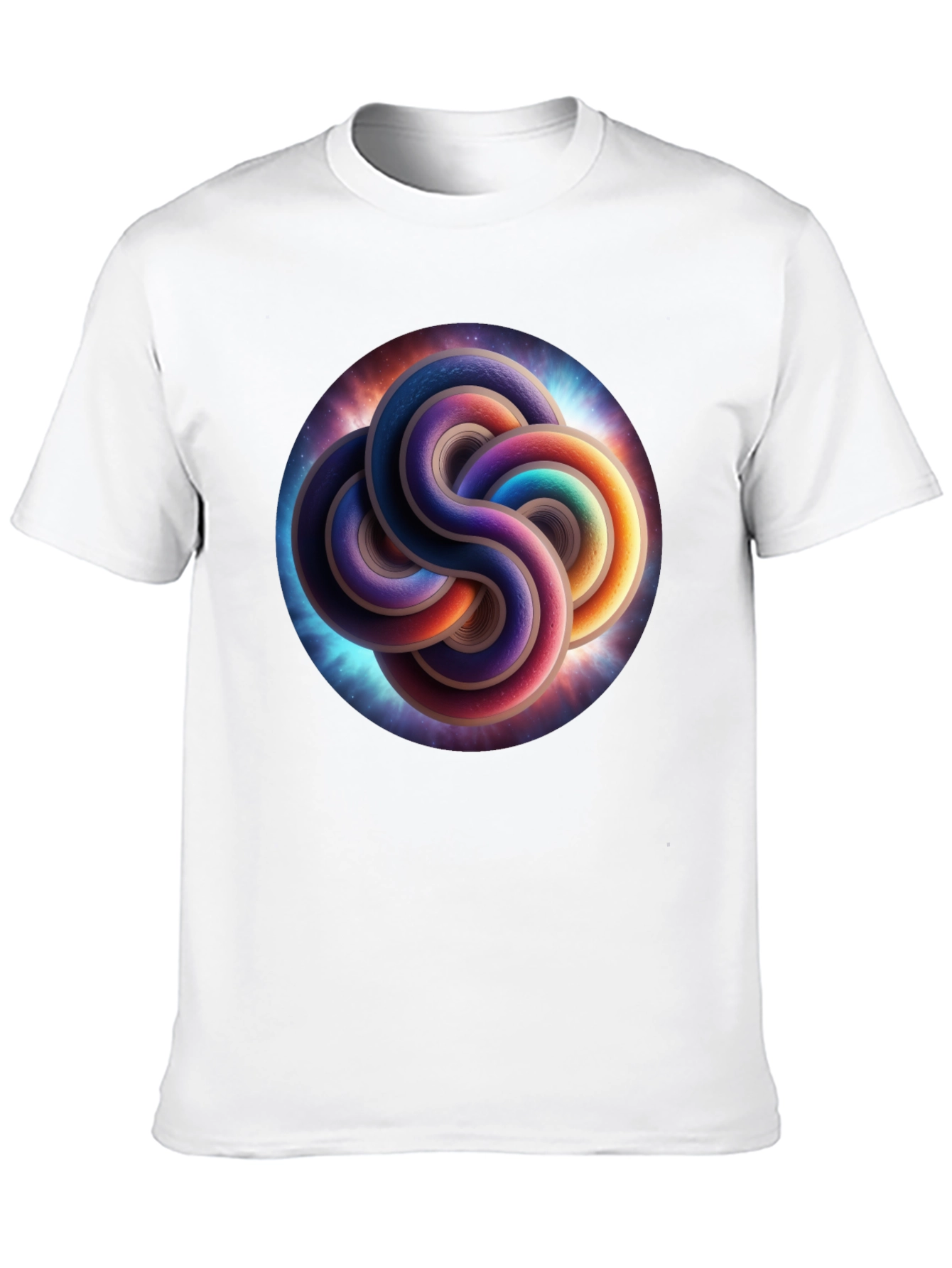 Black Cosmic Knot T-Shirt - Black, Unique Design view 10