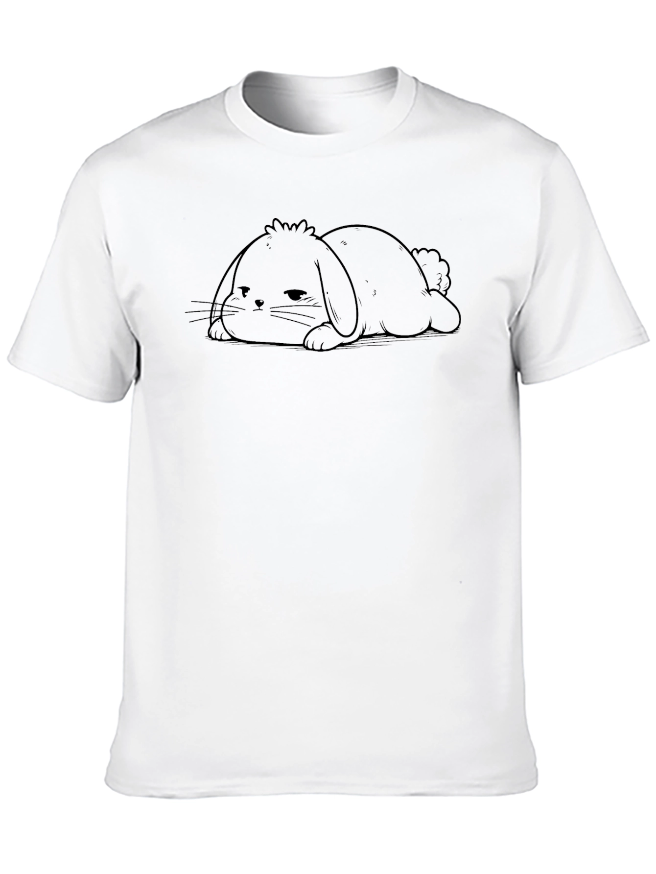 Black Relaxed Bunny Graphic Tee - Soft Cotton Blend view 10