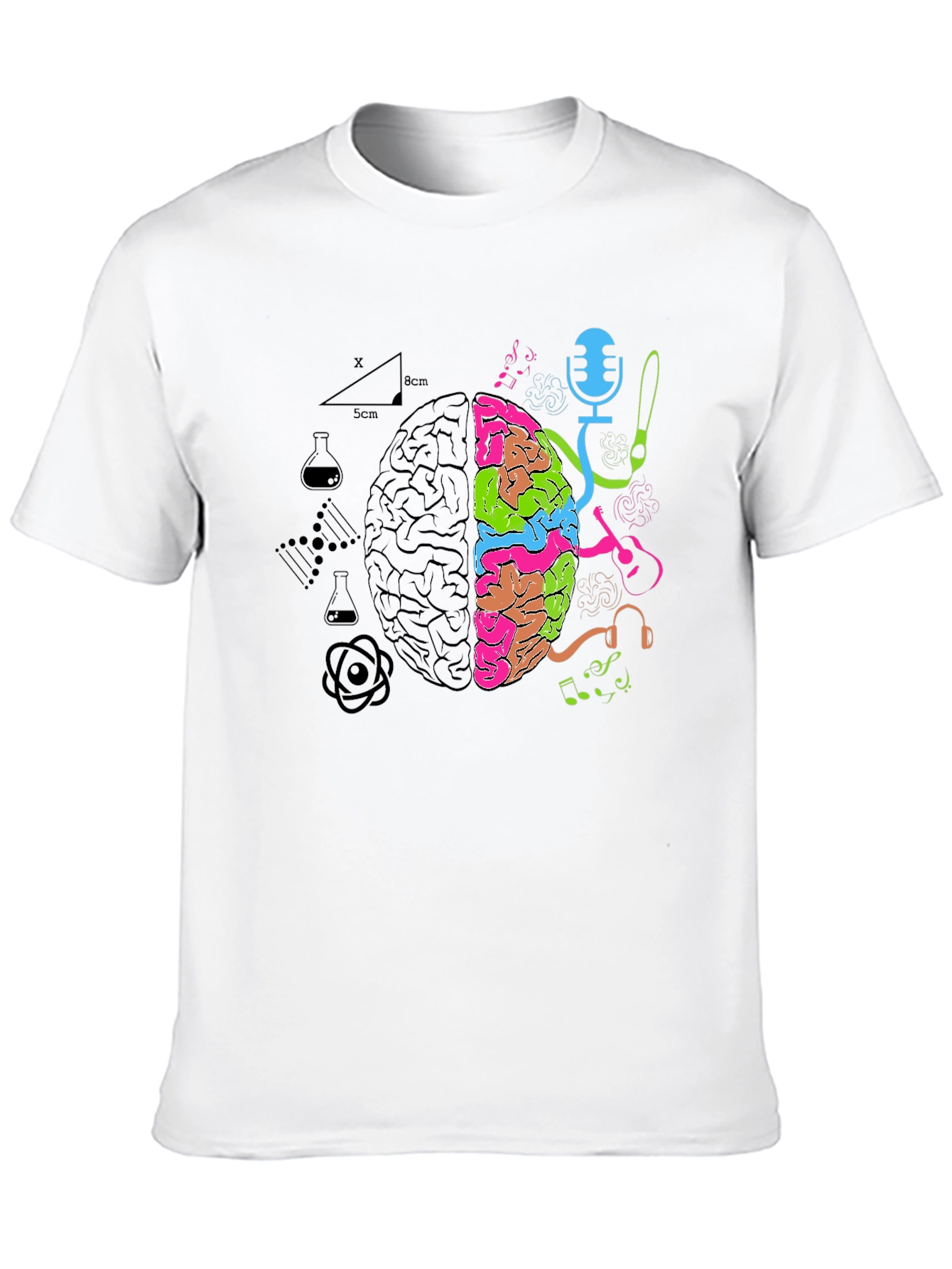 Black Brain Art vs Science T-Shirt view 10