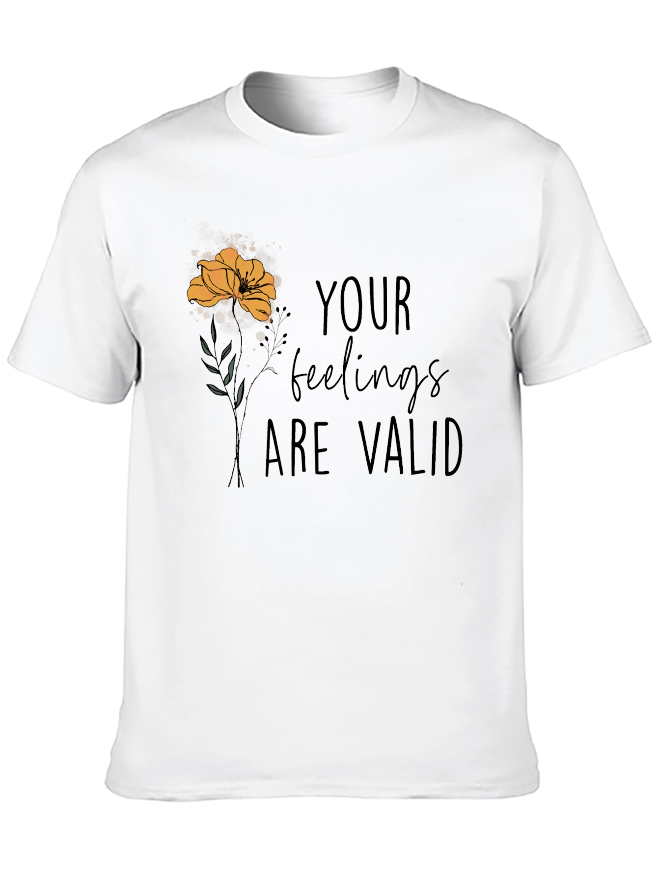 Black Valid Feelings Graphic Black Tee view 10
