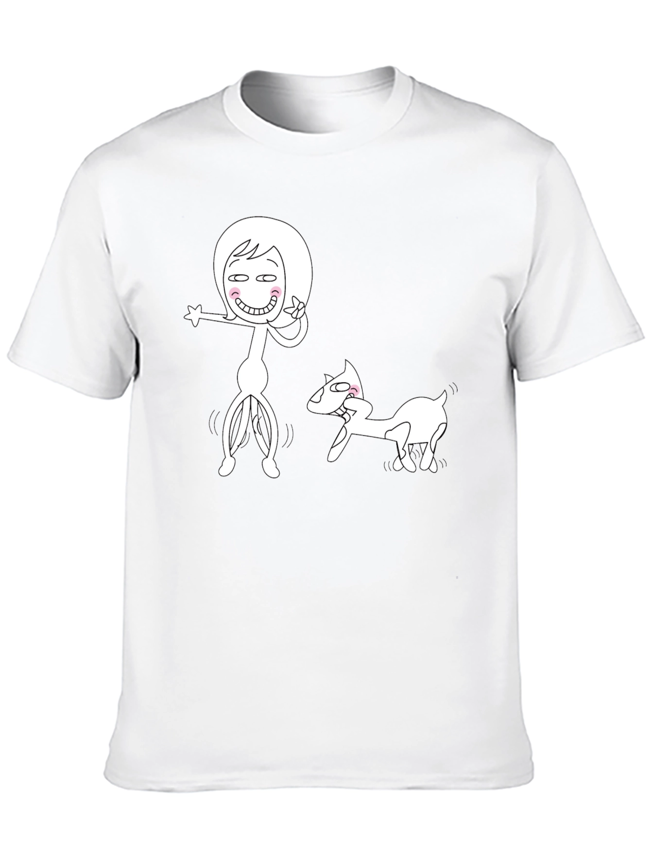 Black Funny Cartoon Graphic Black T-Shirt view 10