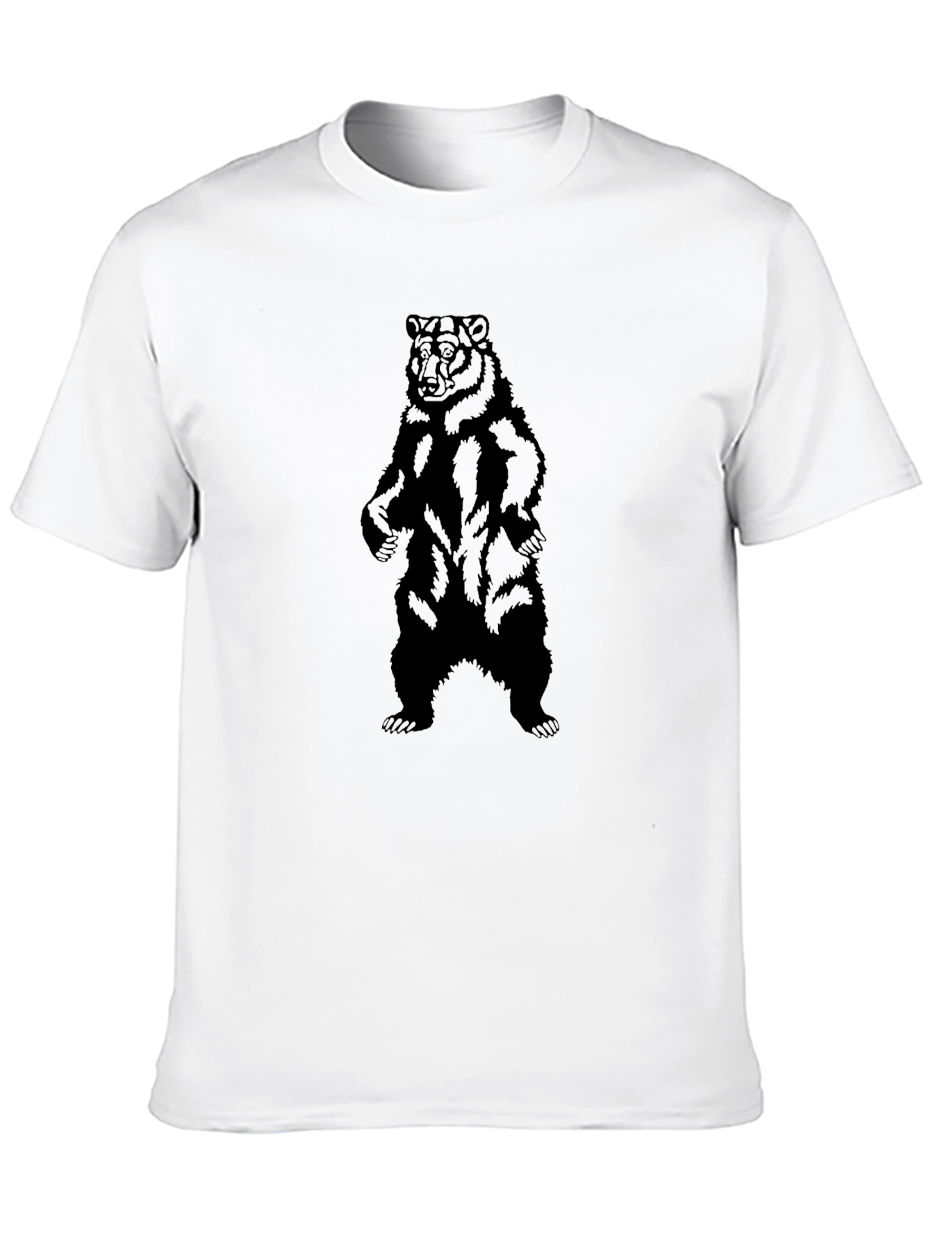 Black Bear Graphic Tee - Solid Black Comfort Fit Shirt view 10