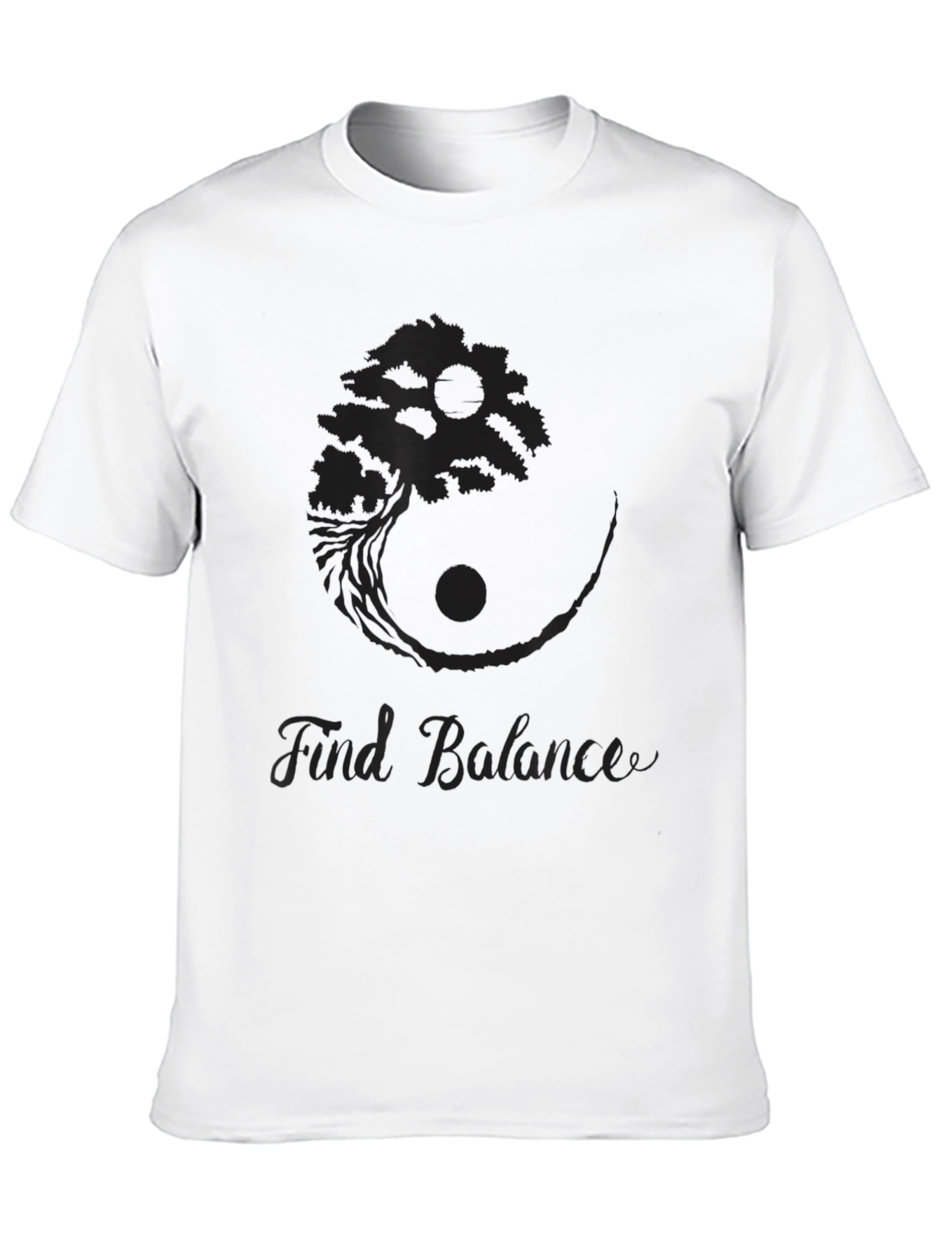 Black Balance Bonsai Tree Graphic T-Shirt view 10