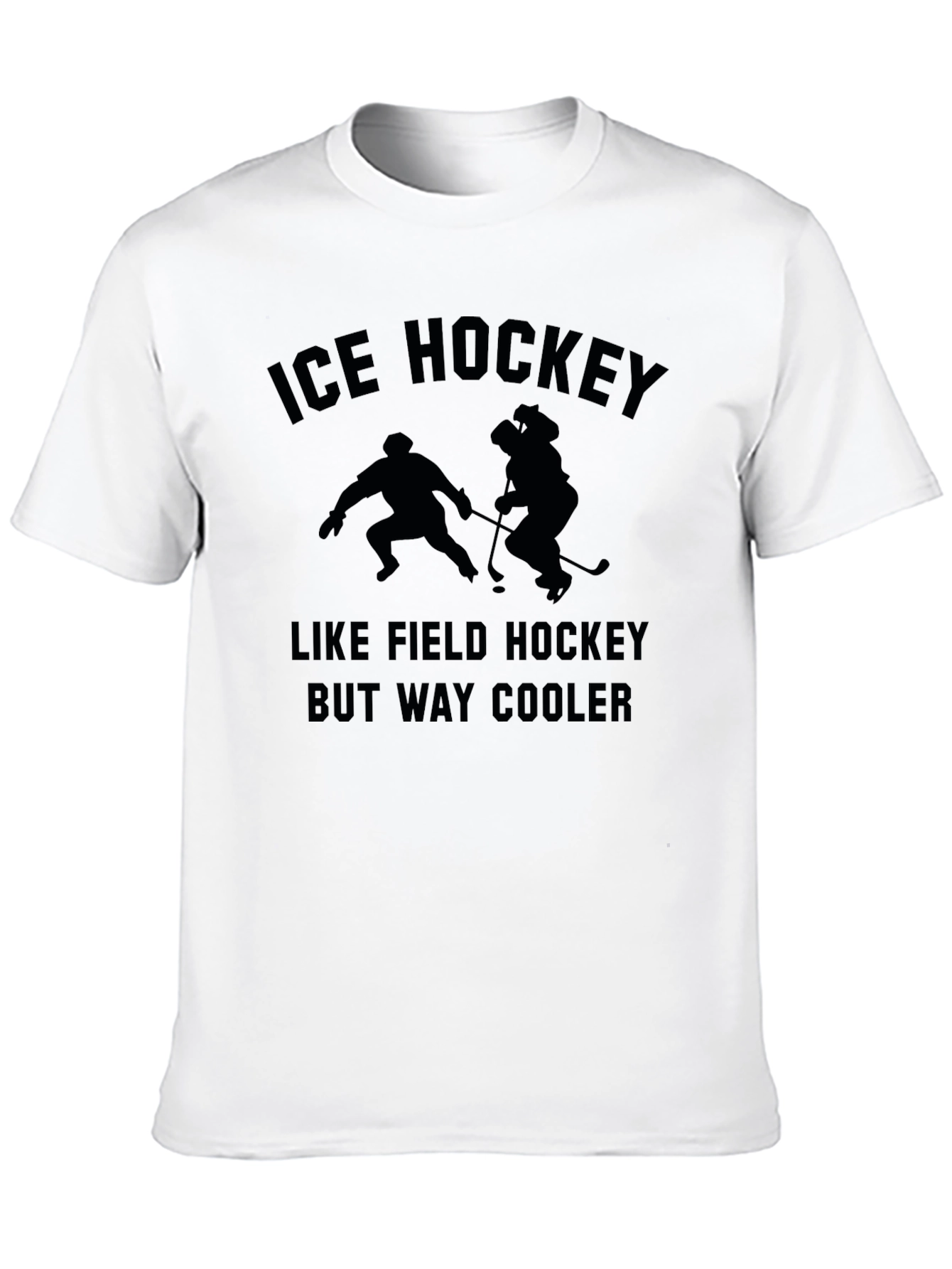 Black Ice Hockey Tee - Funny Sports Graphic T-Shirt view 10