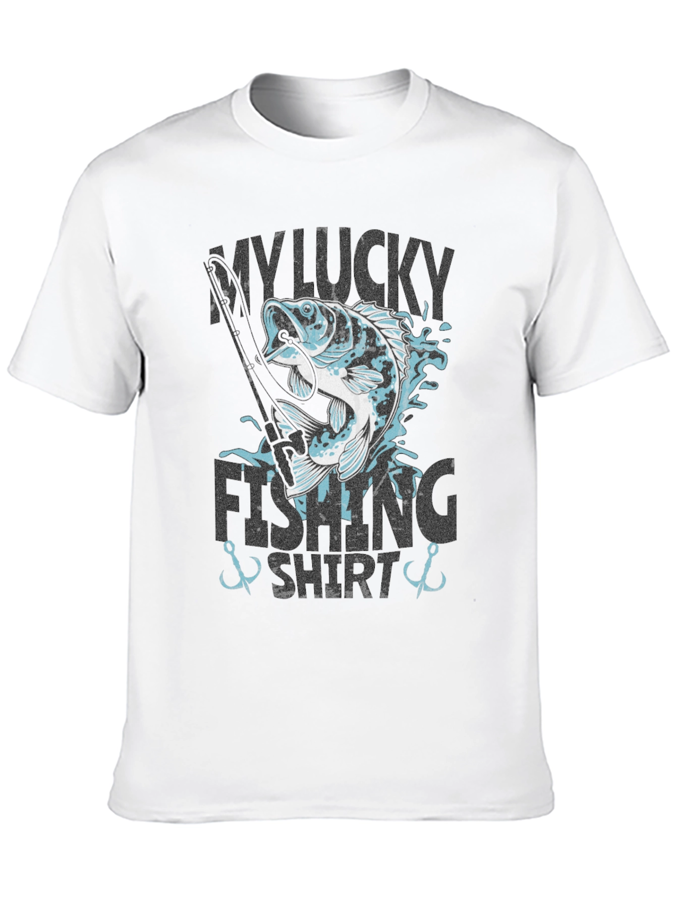 Black My Lucky Fishing Shirt - Graphic Tee for Anglers view 10