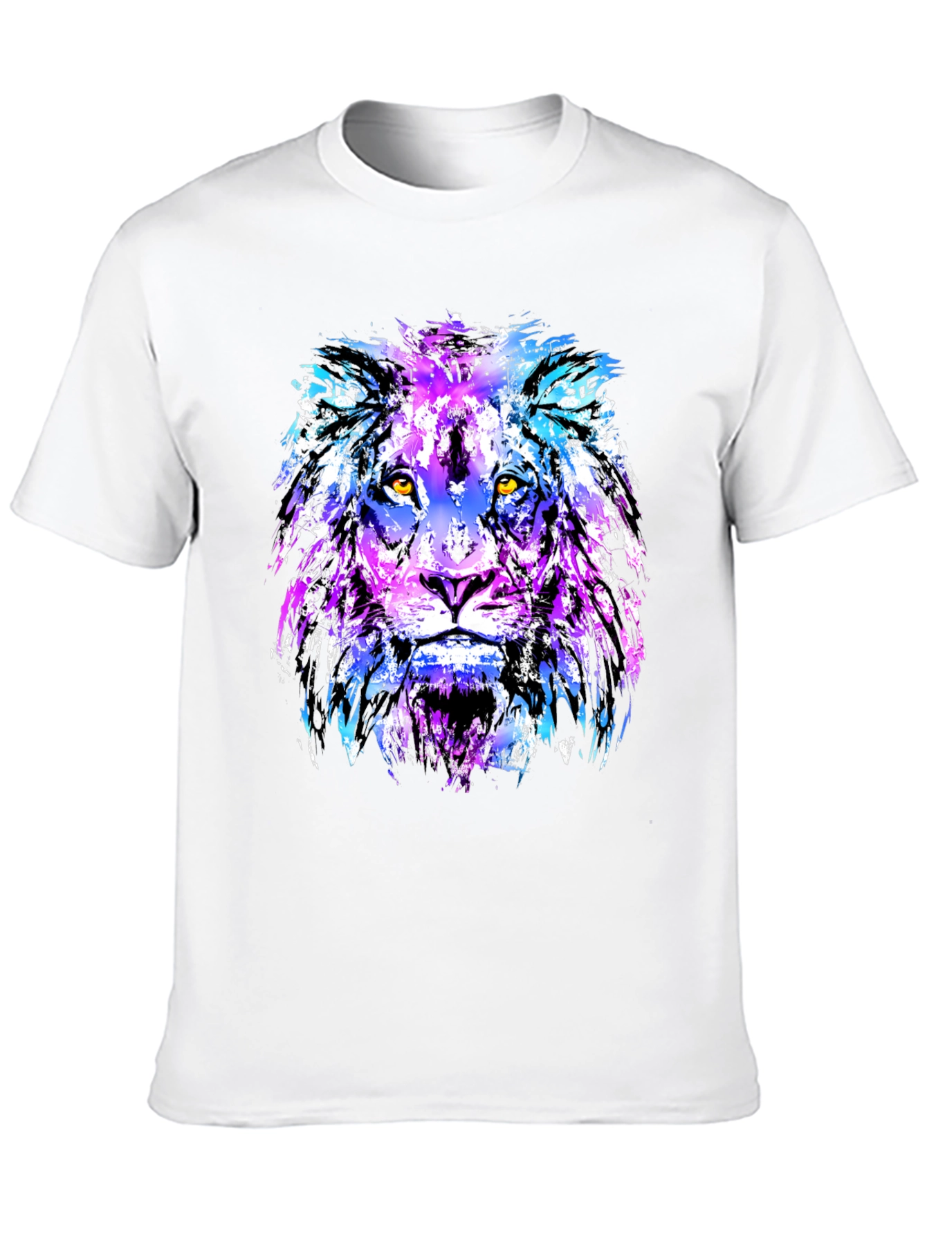 Black Vivid Lion Graphic Tee - Men's Black T-Shirt view 10