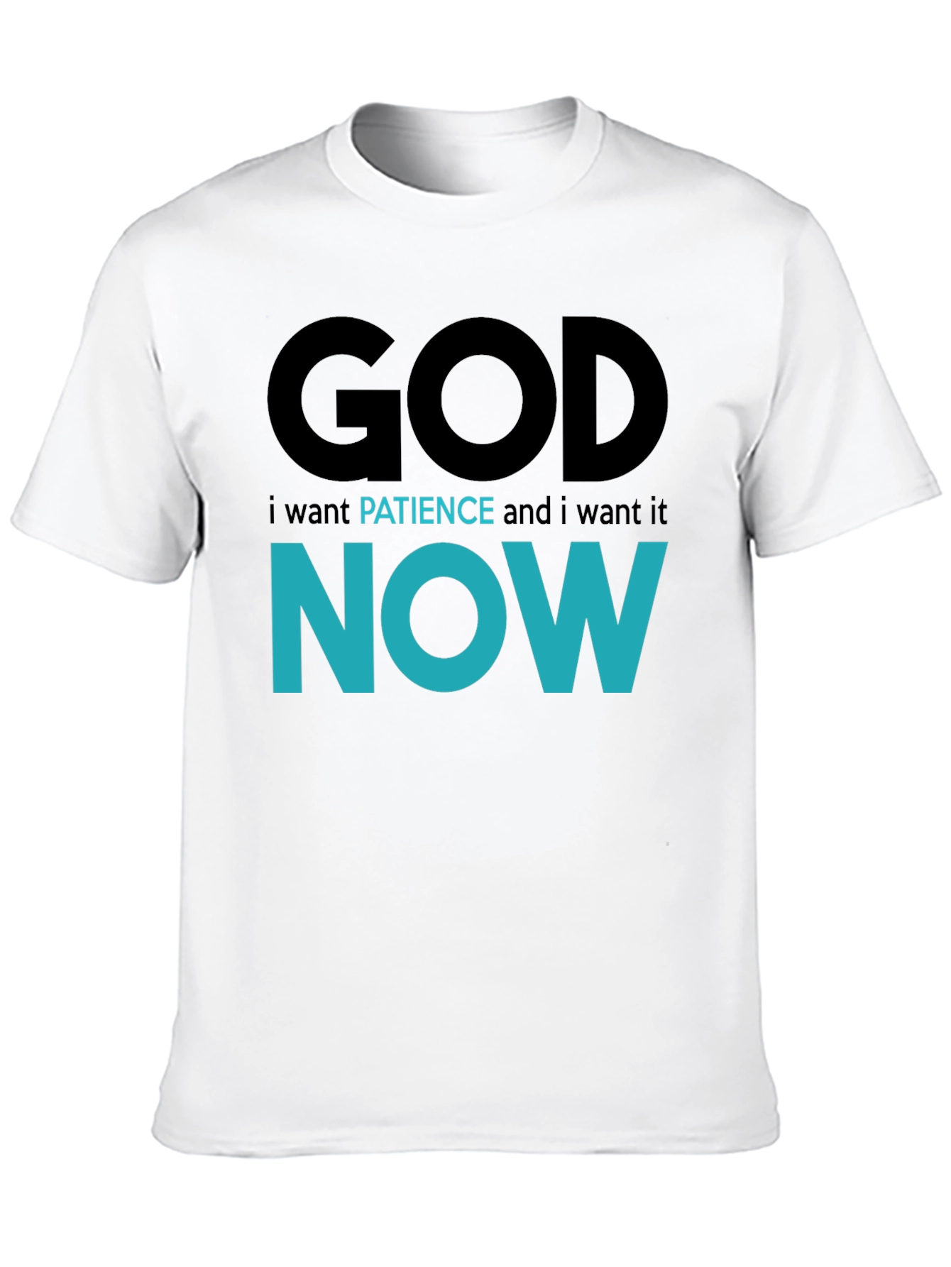 Black God Patience Now T-Shirt - Funny Sarcastic Graphic Tee view 10