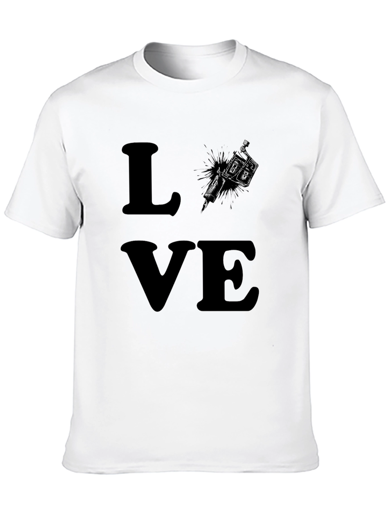Black Tattoo LOVE Graphic Tee - Black Cotton T-Shirt view 10