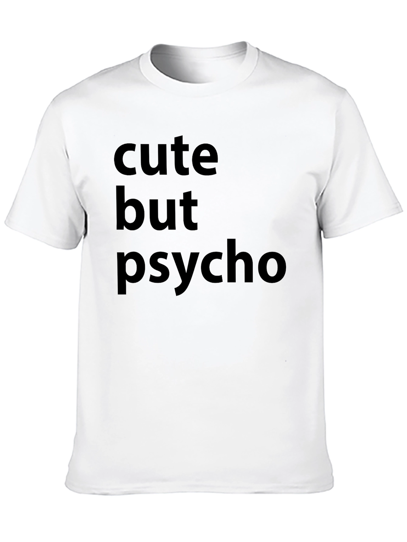 Black Cute But Psycho Black Graphic T-Shirt view 10