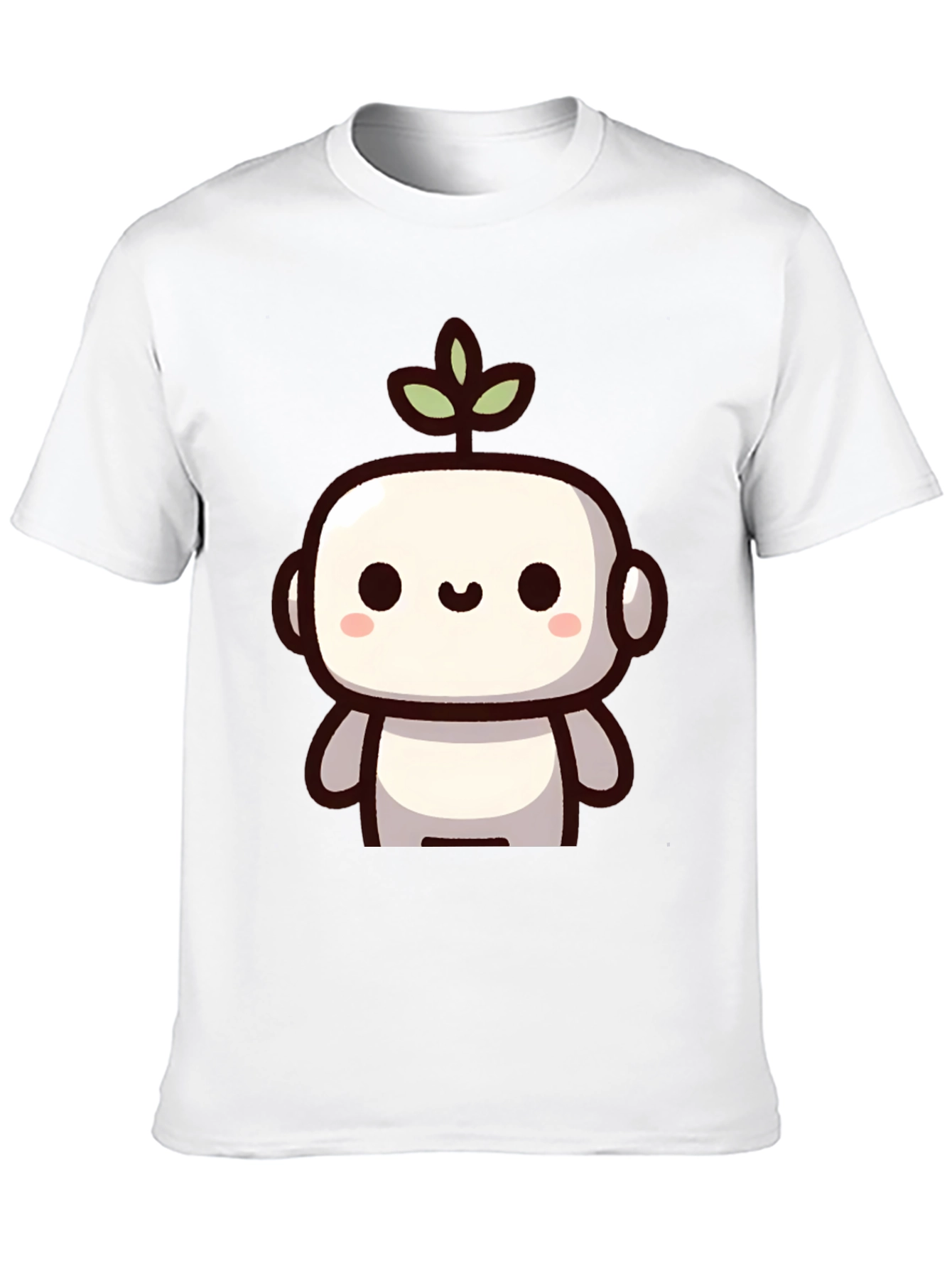 Black Cute Robot Plant Graphic T-Shirt view 10